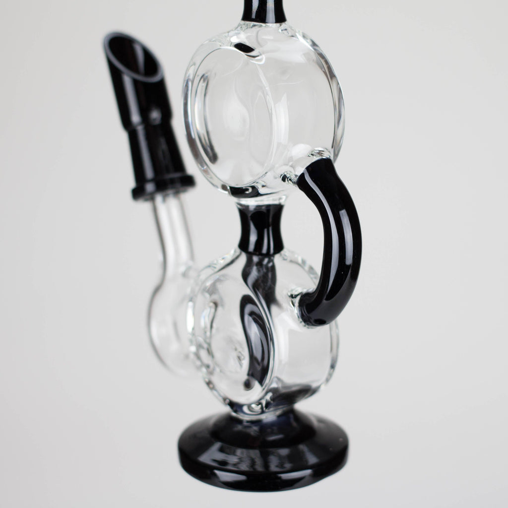 10" Dab Rig Recycler M14 - Black and Clear