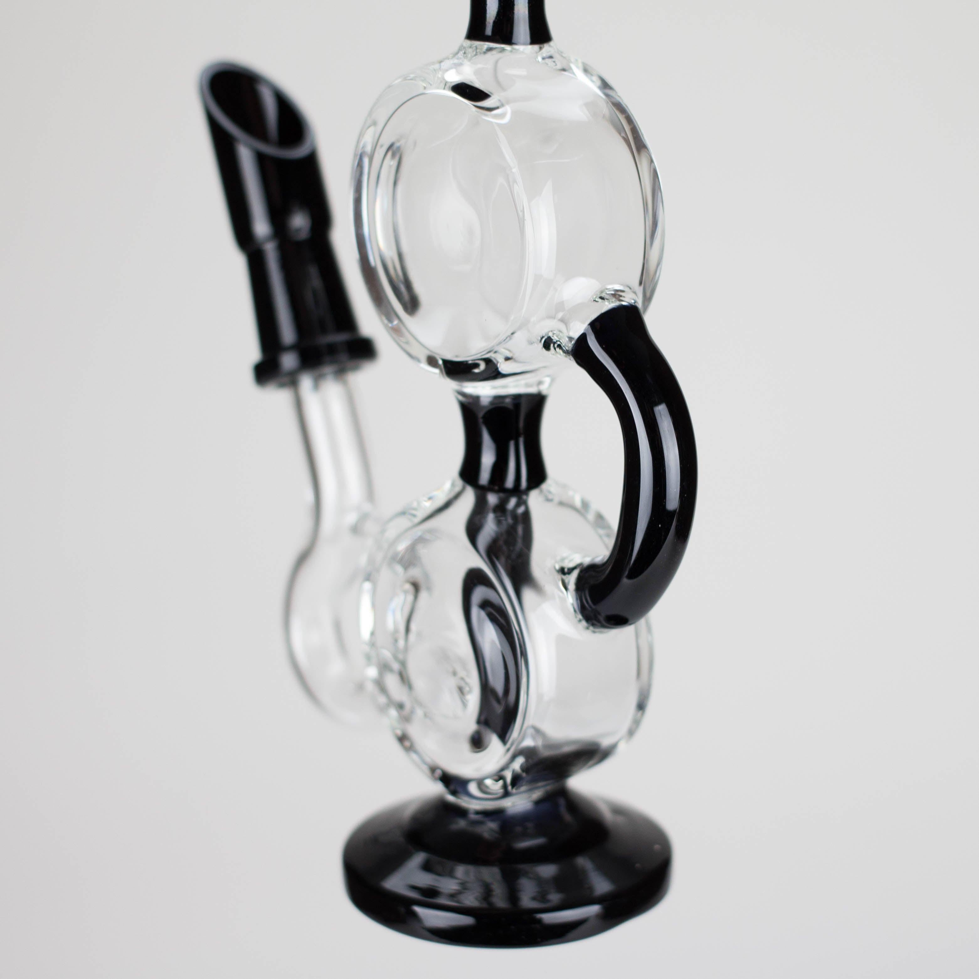 10" Dab Rig Recycler M14 - Black and Clear