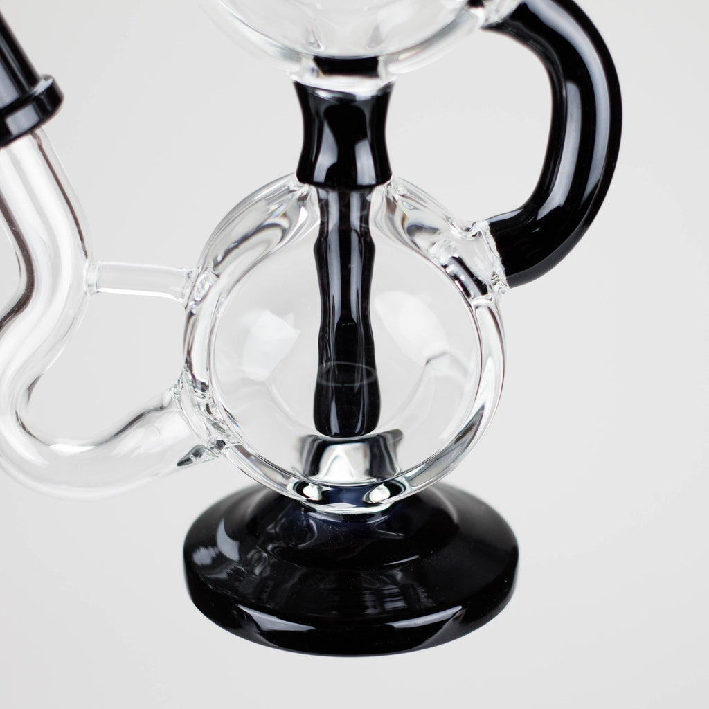 10" Dab Rig Recycler M14 - Black and Clear