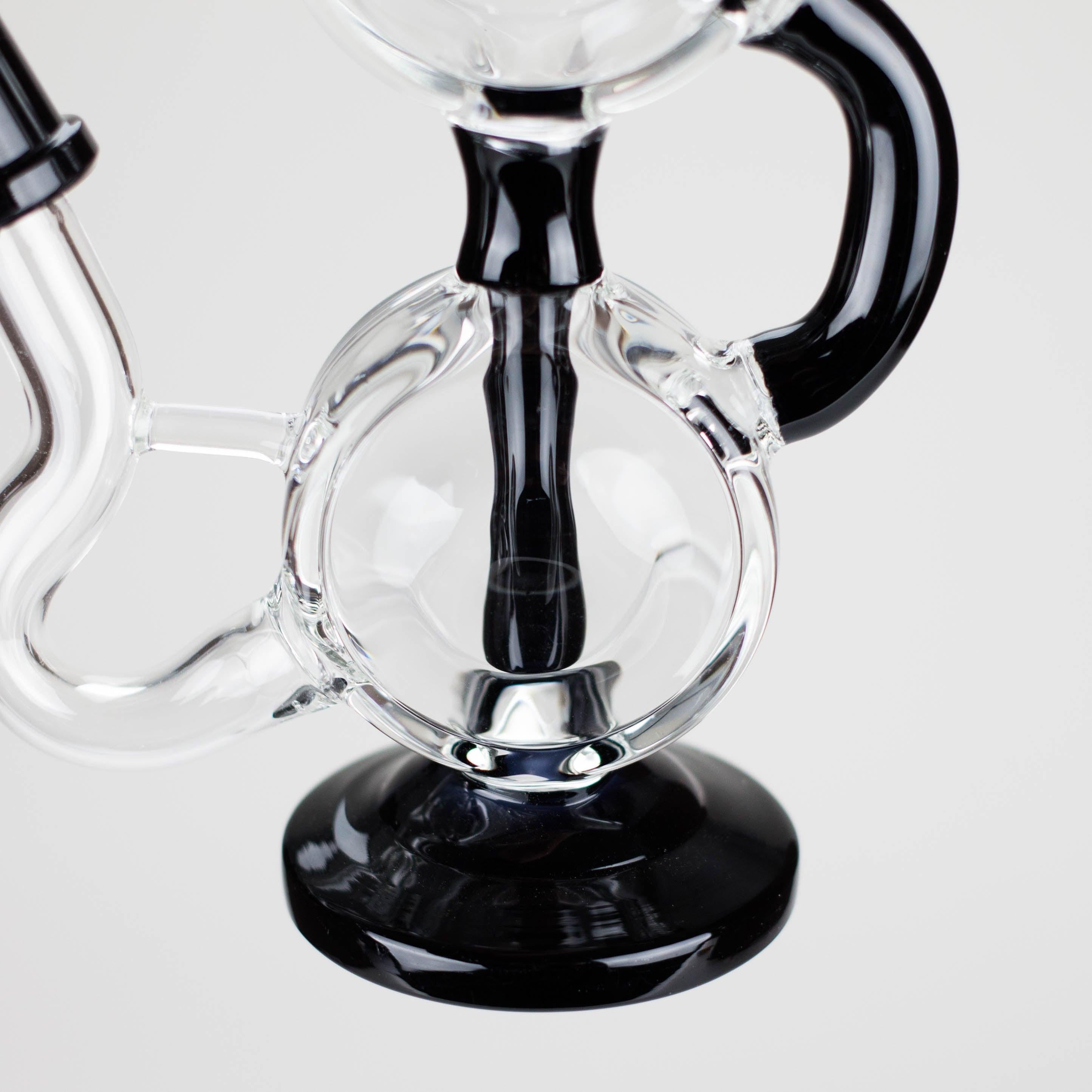 10" Dab Rig Recycler M14 - Black and Clear