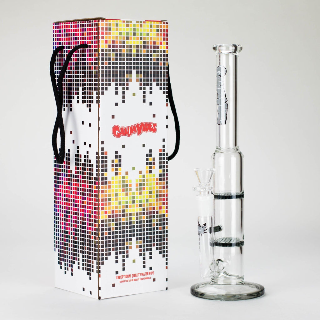 Ganjavibes | 11" Double Honeycomb Percolator Glass Bong