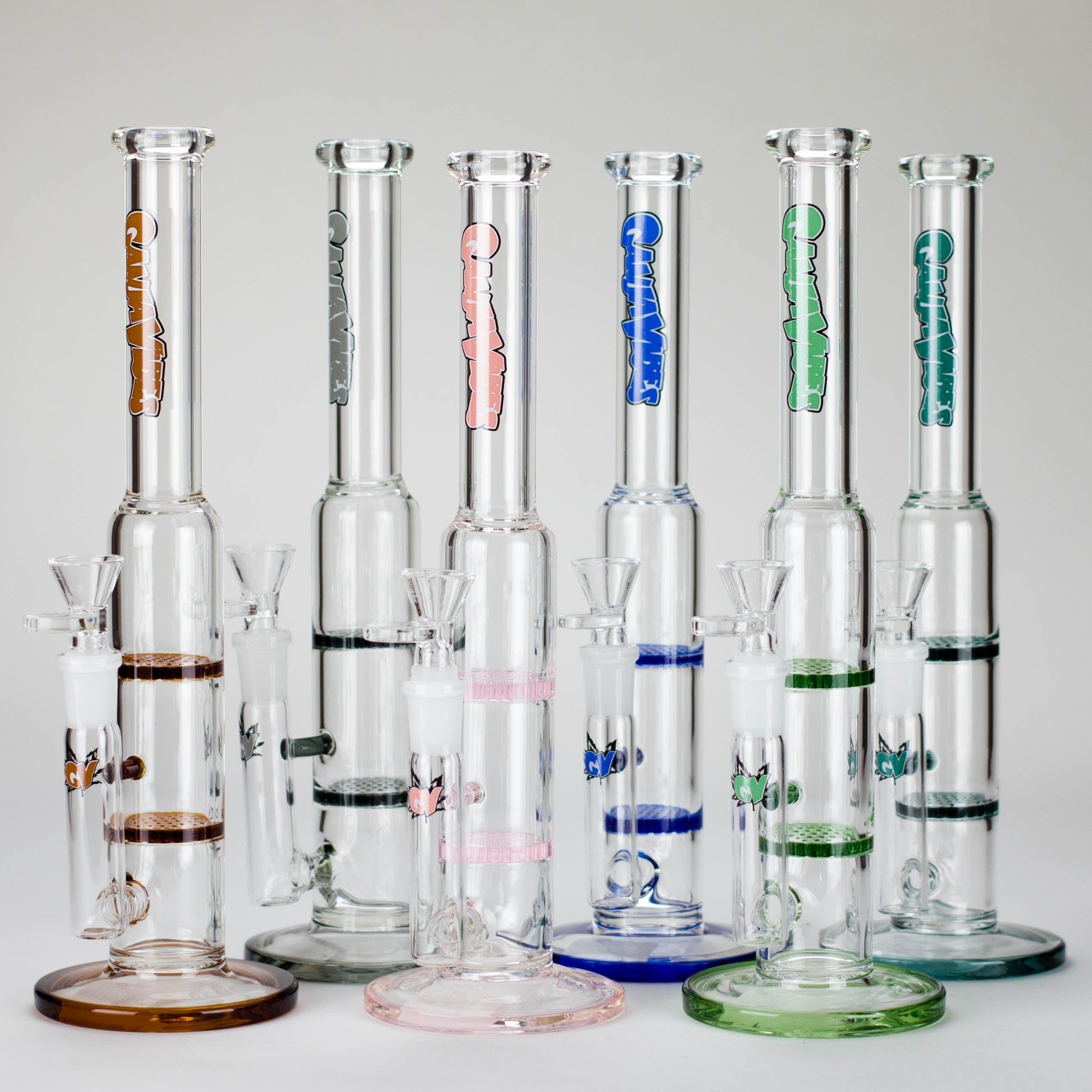Ganjavibes | 11" Double Honeycomb Percolator Glass Bong Main image