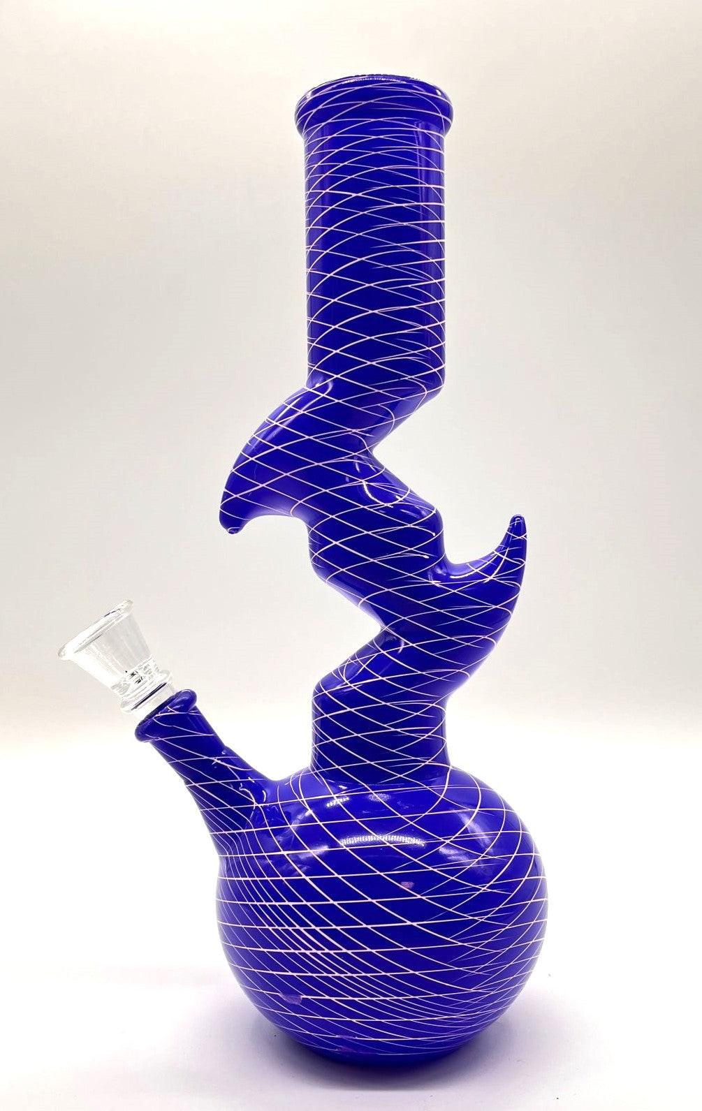 9.5" Zig-zag Designed Bong - Assorted Color [PIP651]