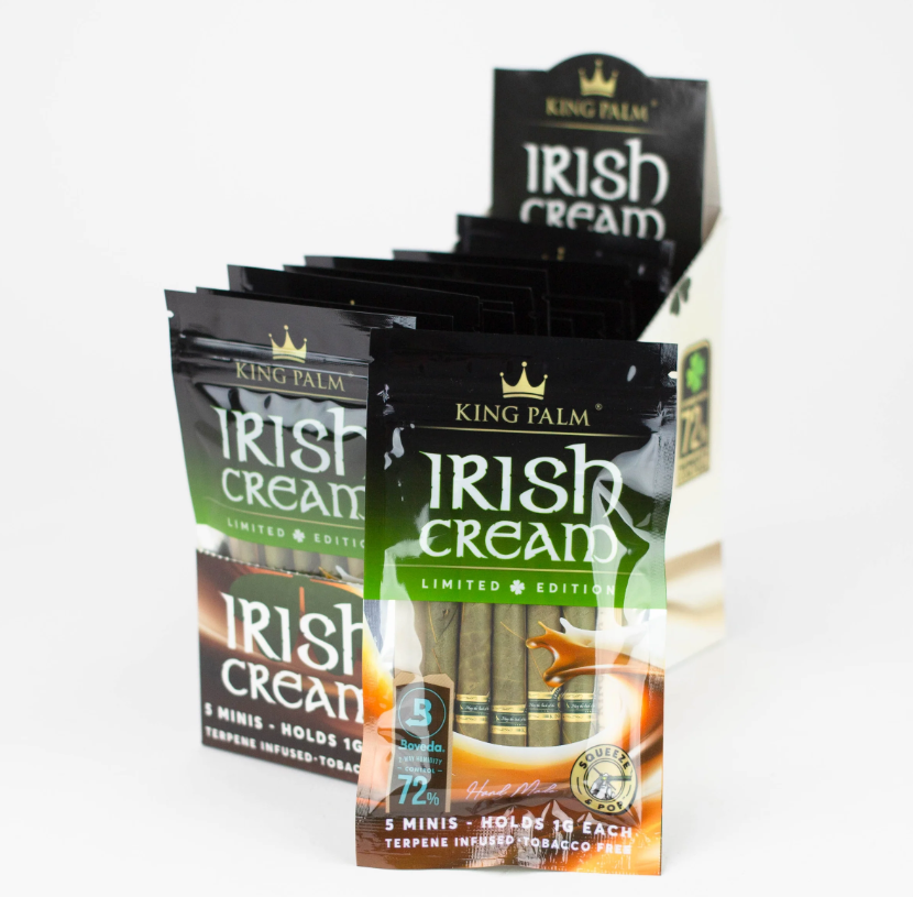King Palm | Irish Cream 5 Mini Hand-Rolled with flavor tips Pack of 15 [SMK982]