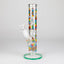 Z10" Glow in the dark Staight Tube Glass Bong With Flower Design