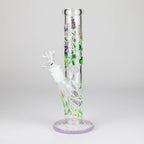 Z10" Glow in the dark Staight Tube Glass Bong With Flower Design