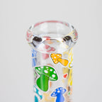 Z10" Glow in the dark Staight Tube Glass Bong With Flower Design