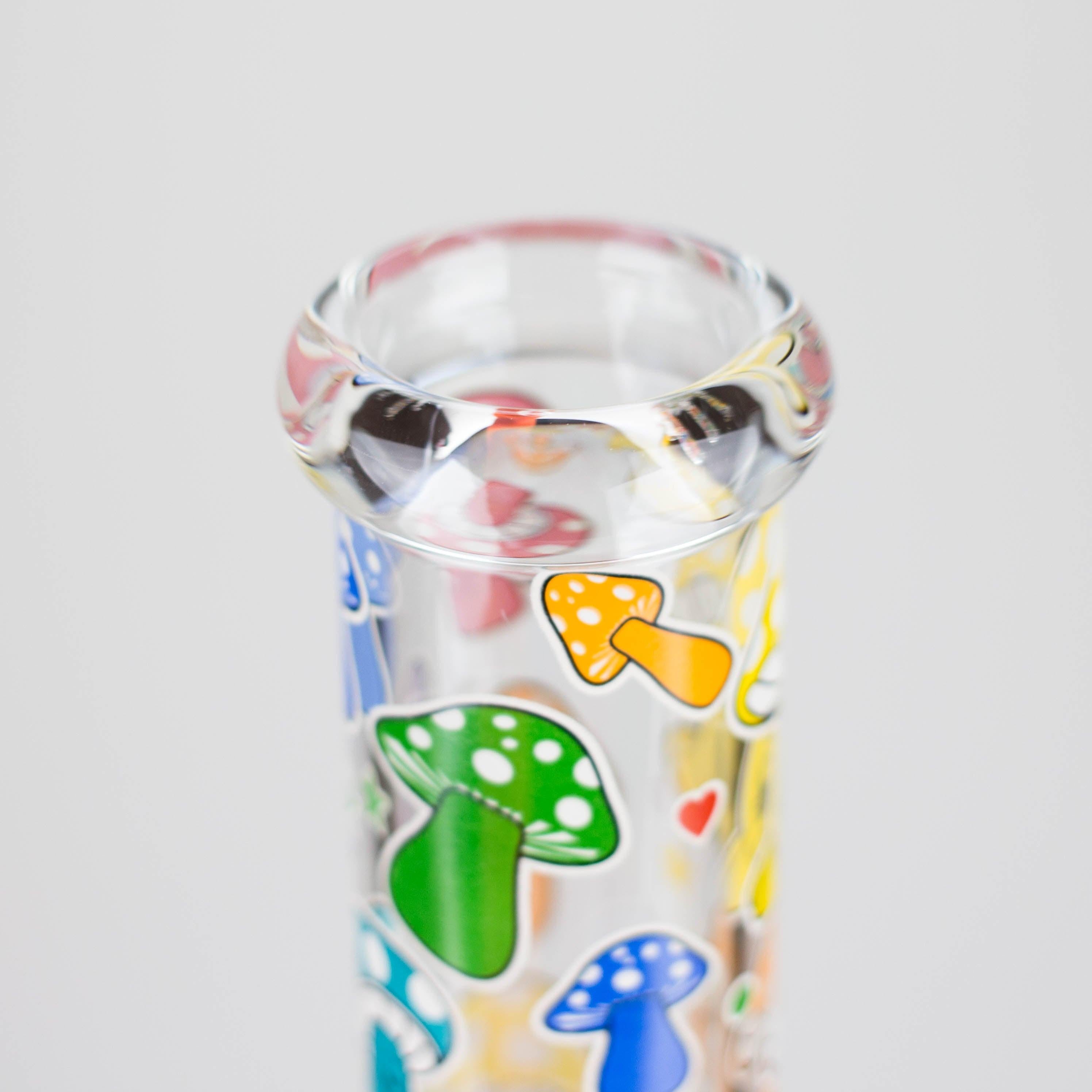 Z10" Glow in the dark Staight Tube Glass Bong With Flower Design