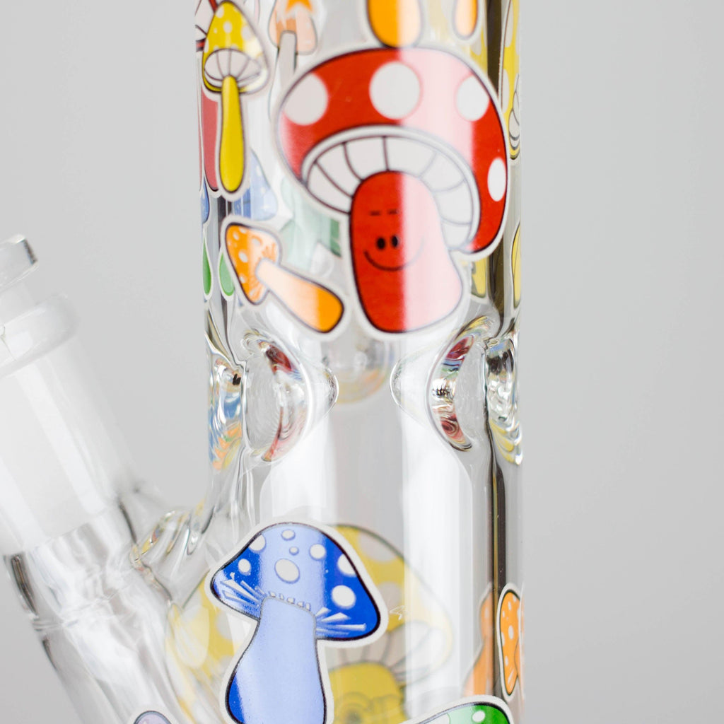 Z10" Glow in the dark Staight Tube Glass Bong With Flower Design