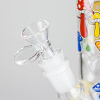 Z10" Glow in the dark Staight Tube Glass Bong With Flower Design