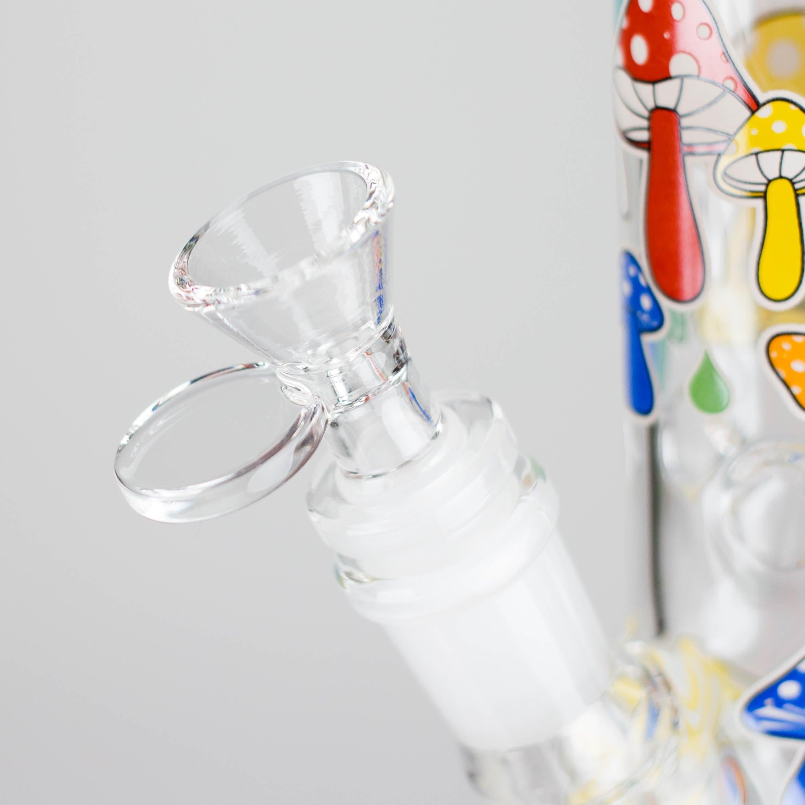 Z10" Glow in the dark Staight Tube Glass Bong With Flower Design
