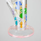 Z10" Glow in the dark Staight Tube Glass Bong With Flower Design