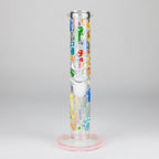 Z10" Glow in the dark Staight Tube Glass Bong With Flower Design