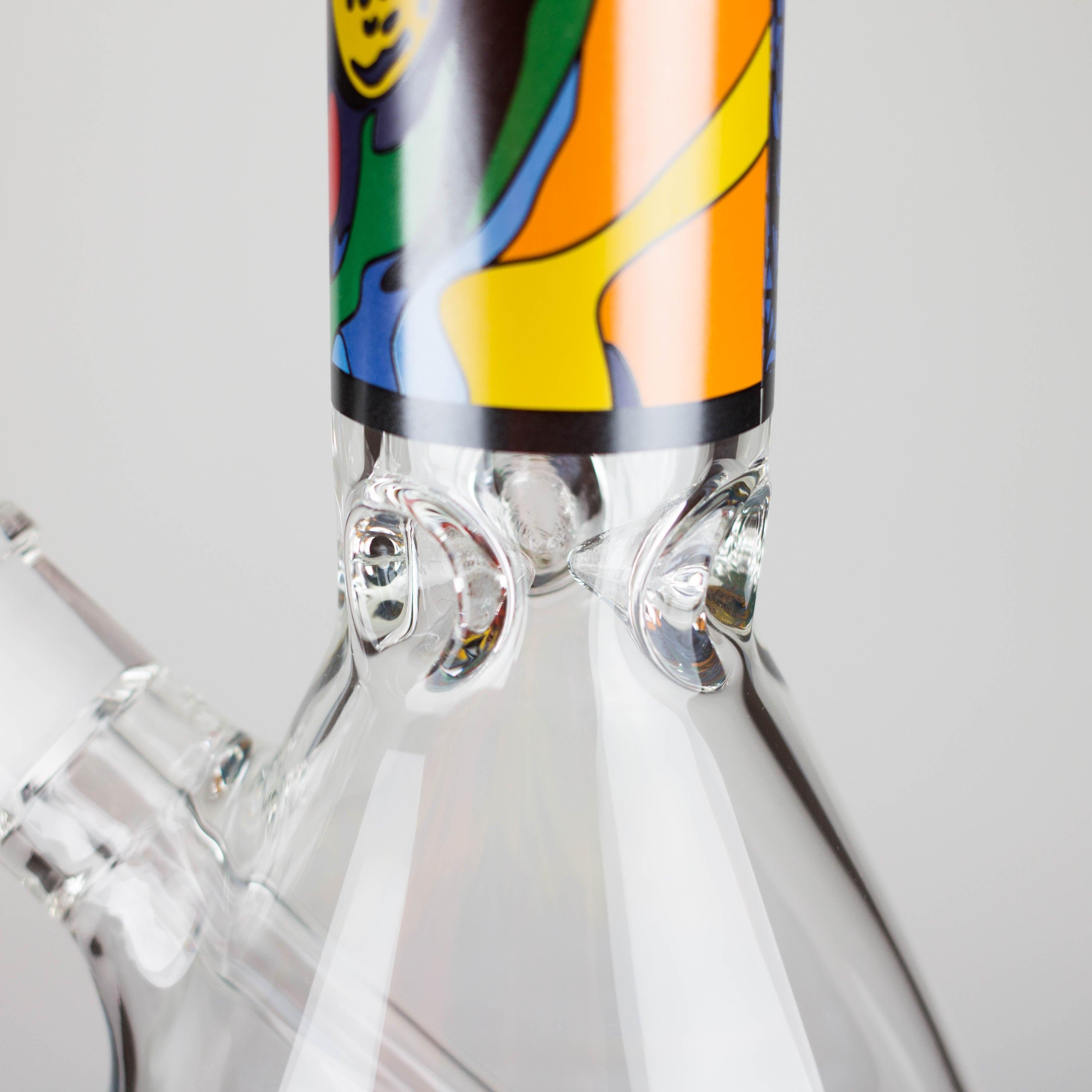 14" 7 mm Glass Bong With Dog Design