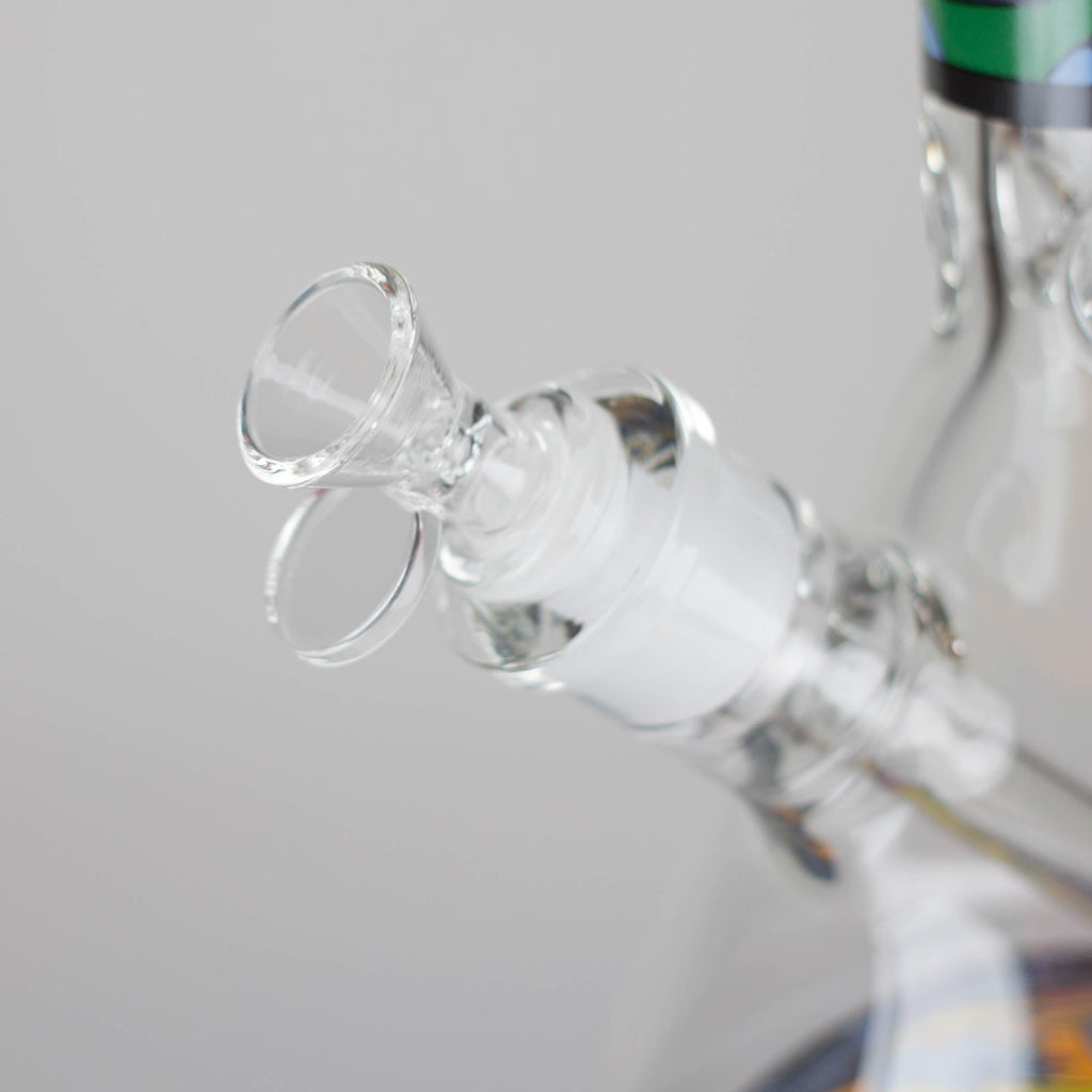 14" 7 mm Glass Bong With Dog Design