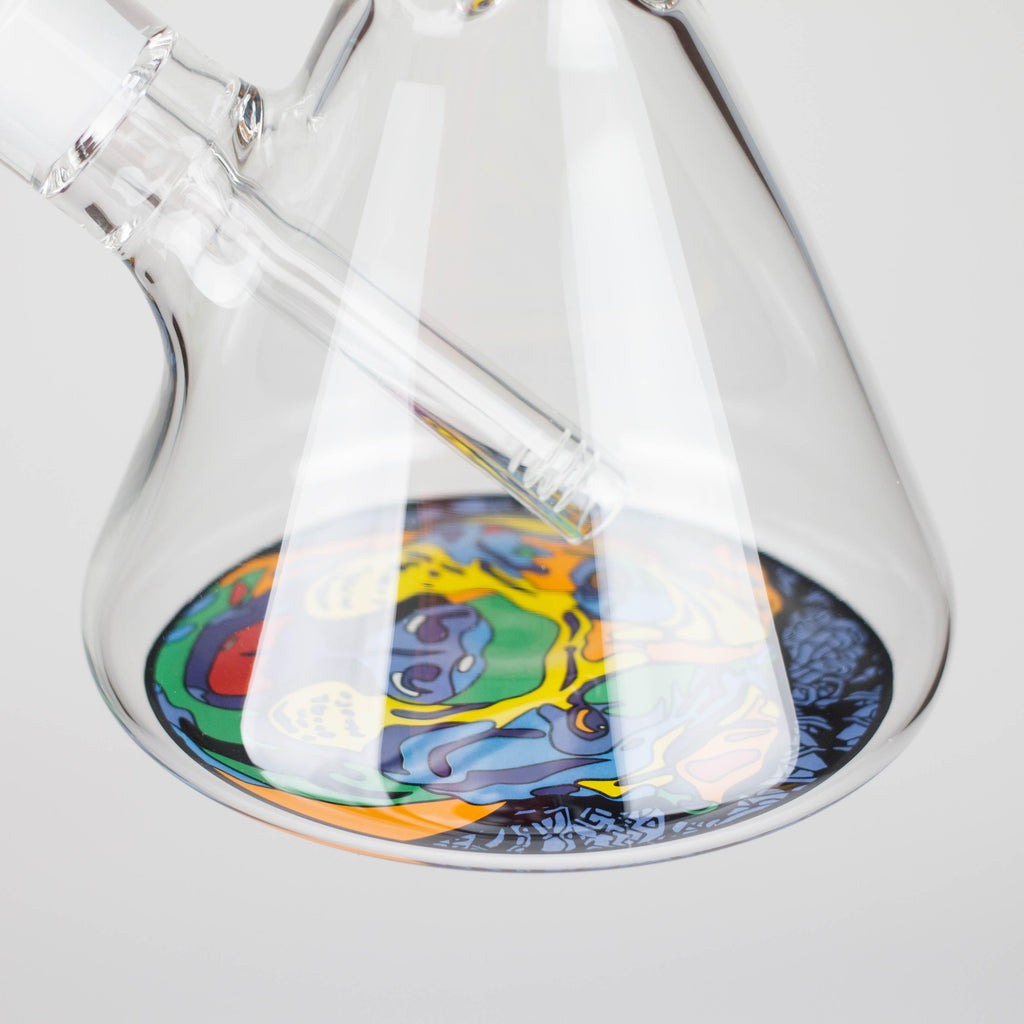 14" 7 mm Glass Bong With Dog Design