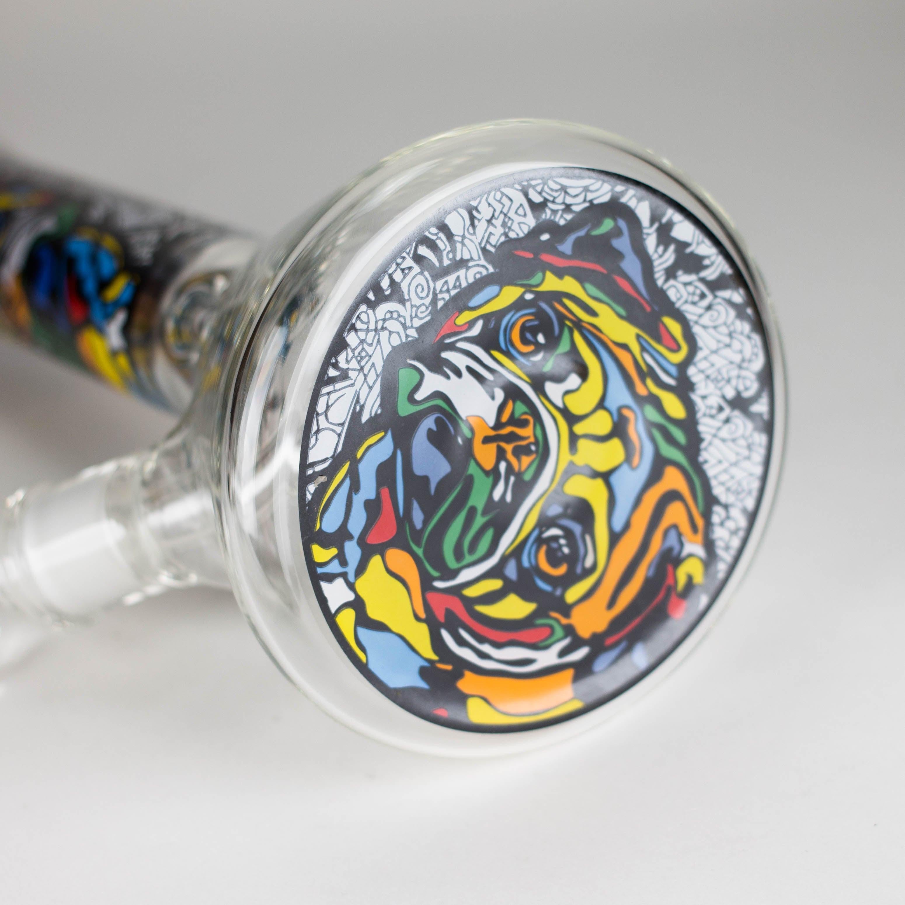 14" 7 mm Glass Bong With Dog Design Secondary image