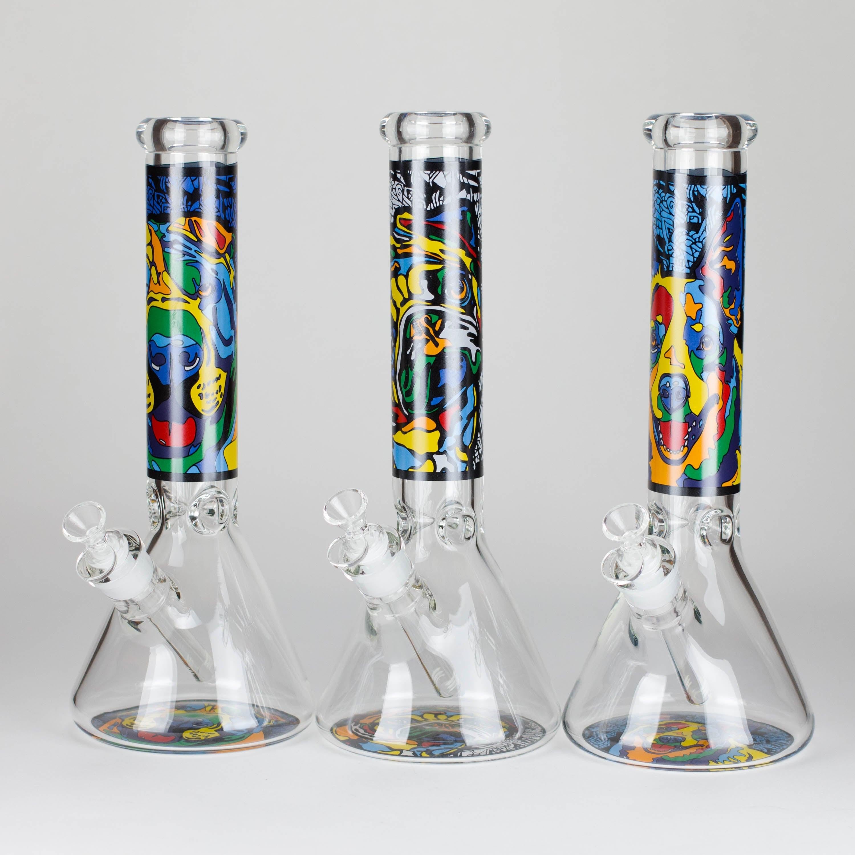 14" 7 mm Glass Bong With Dog Design Main image