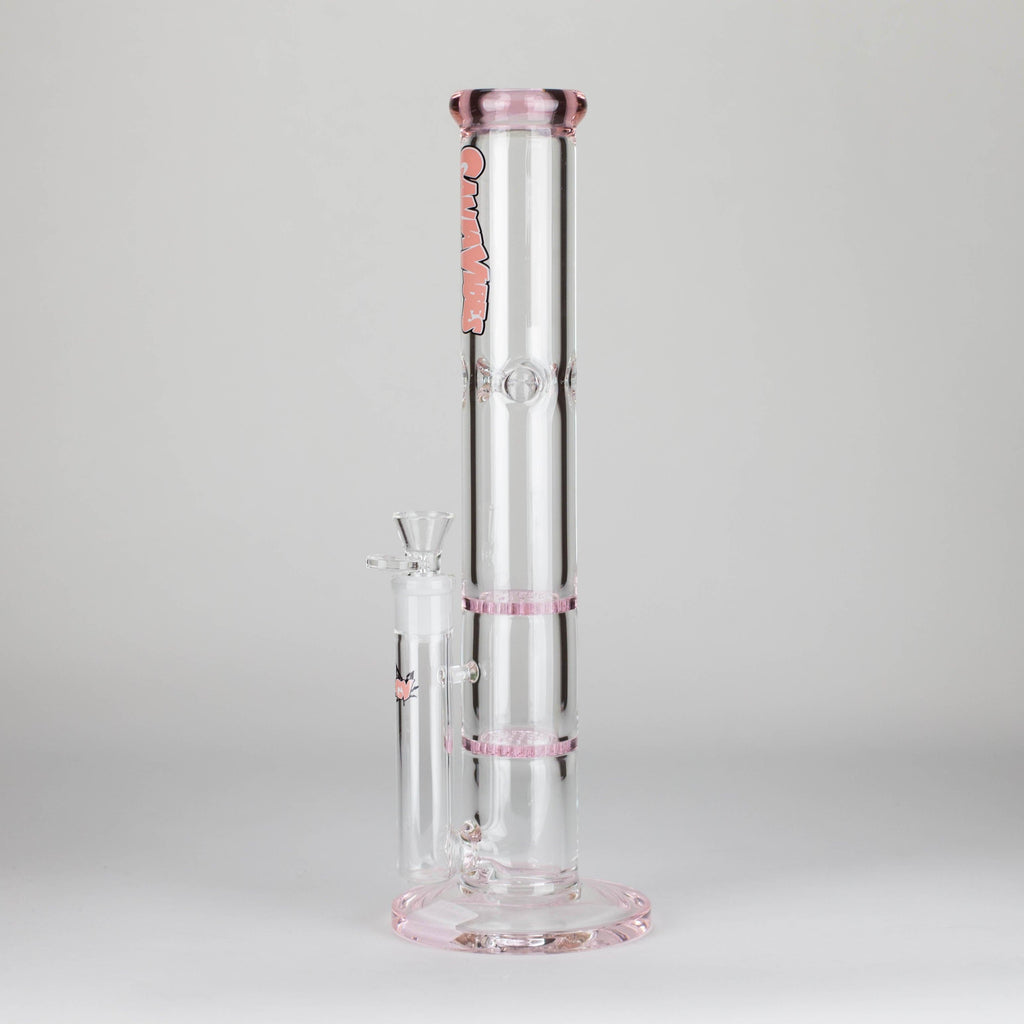 Ganjavibes | Honeycomb 18 Inches Two Disk Percolator Glass Bong By Irie Vibes Series