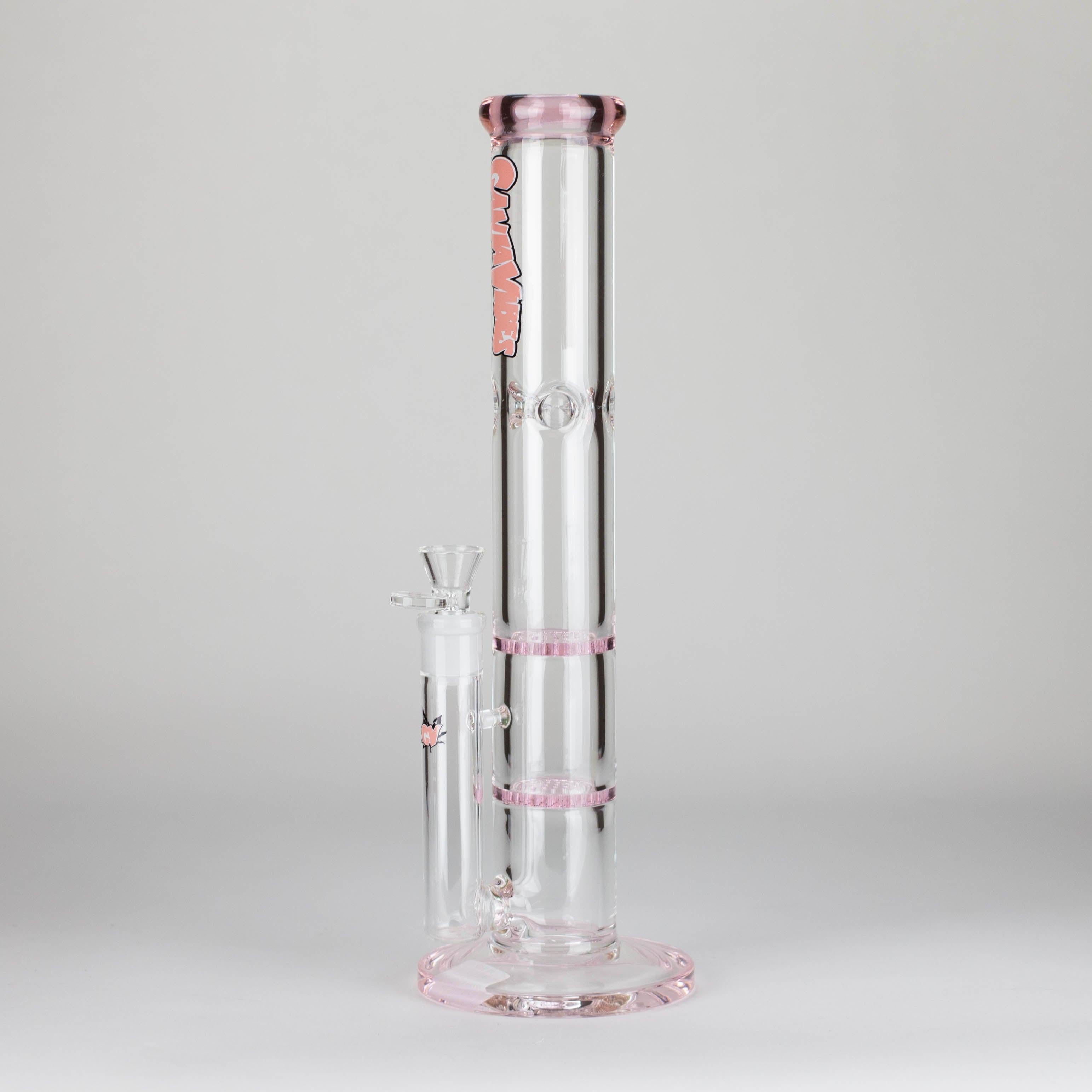 Ganjavibes | Honeycomb 18 Inches Two Disk Percolator Glass Bong By Irie Vibes Series