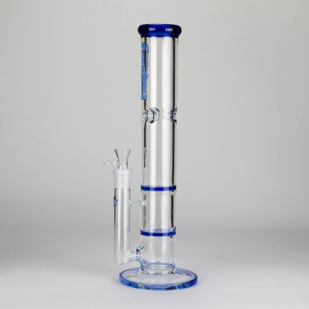 Ganjavibes | Honeycomb 18 Inches Two Disk Percolator Glass Bong By Irie Vibes Series