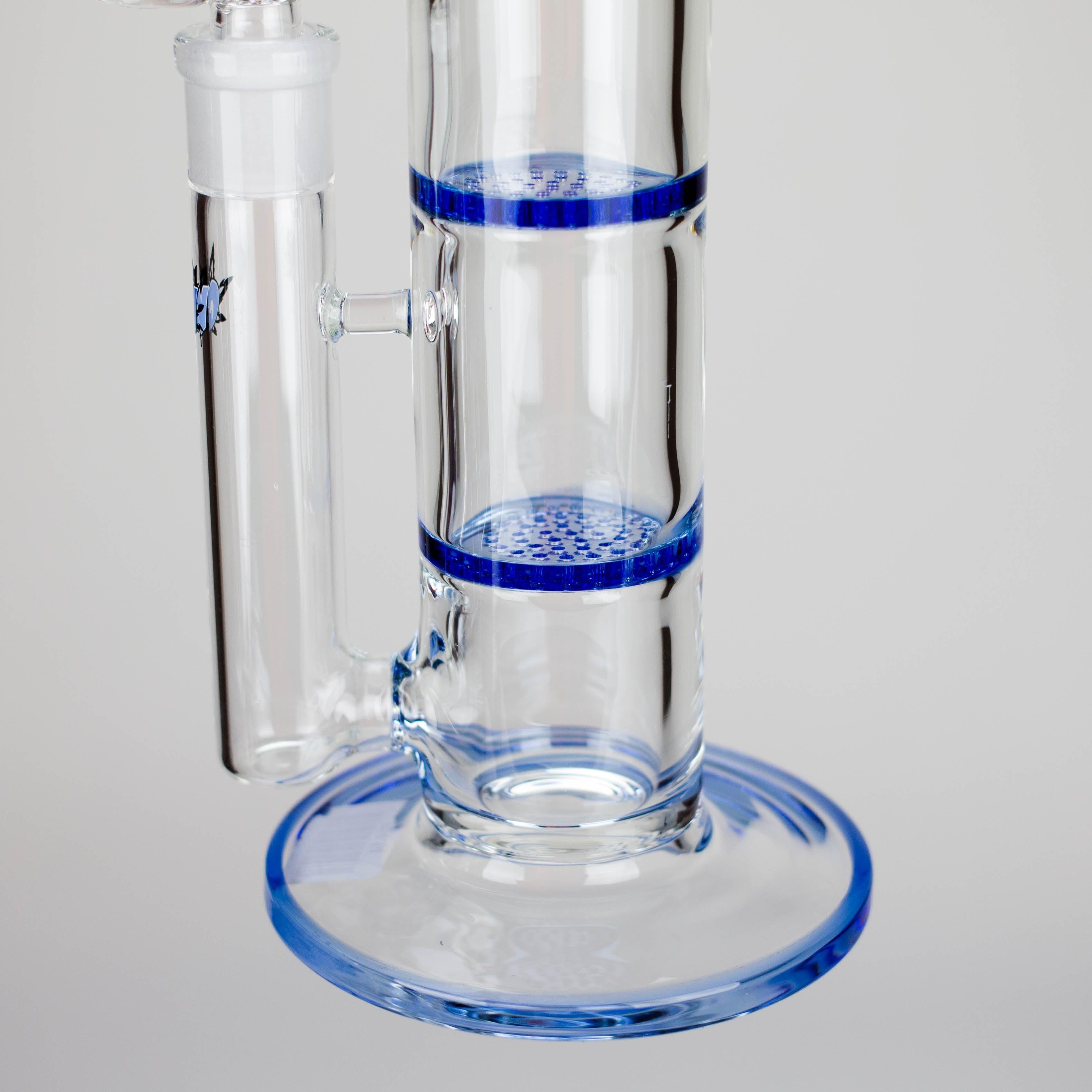 Ganjavibes | Honeycomb 18 Inches Two Disk Percolator Glass Bong By Irie Vibes Series