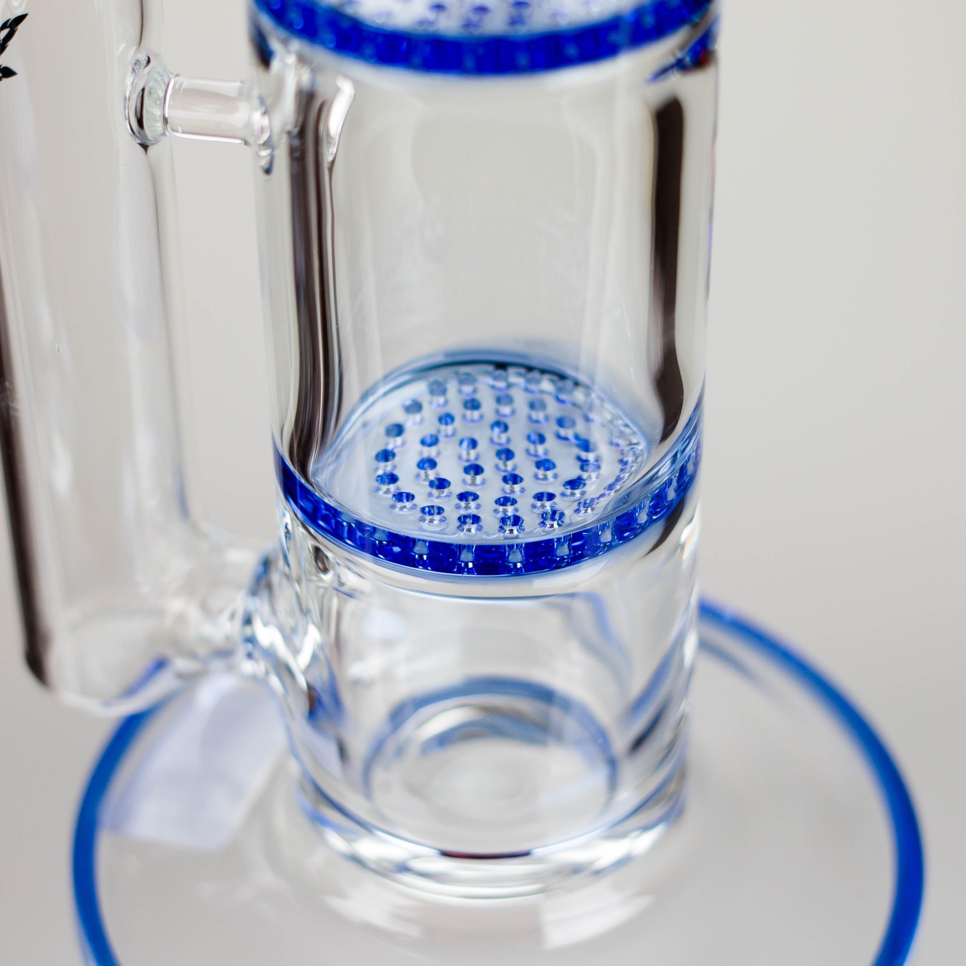 Ganjavibes | Honeycomb 18 Inches Two Disk Percolator Glass Bong By Irie Vibes Series