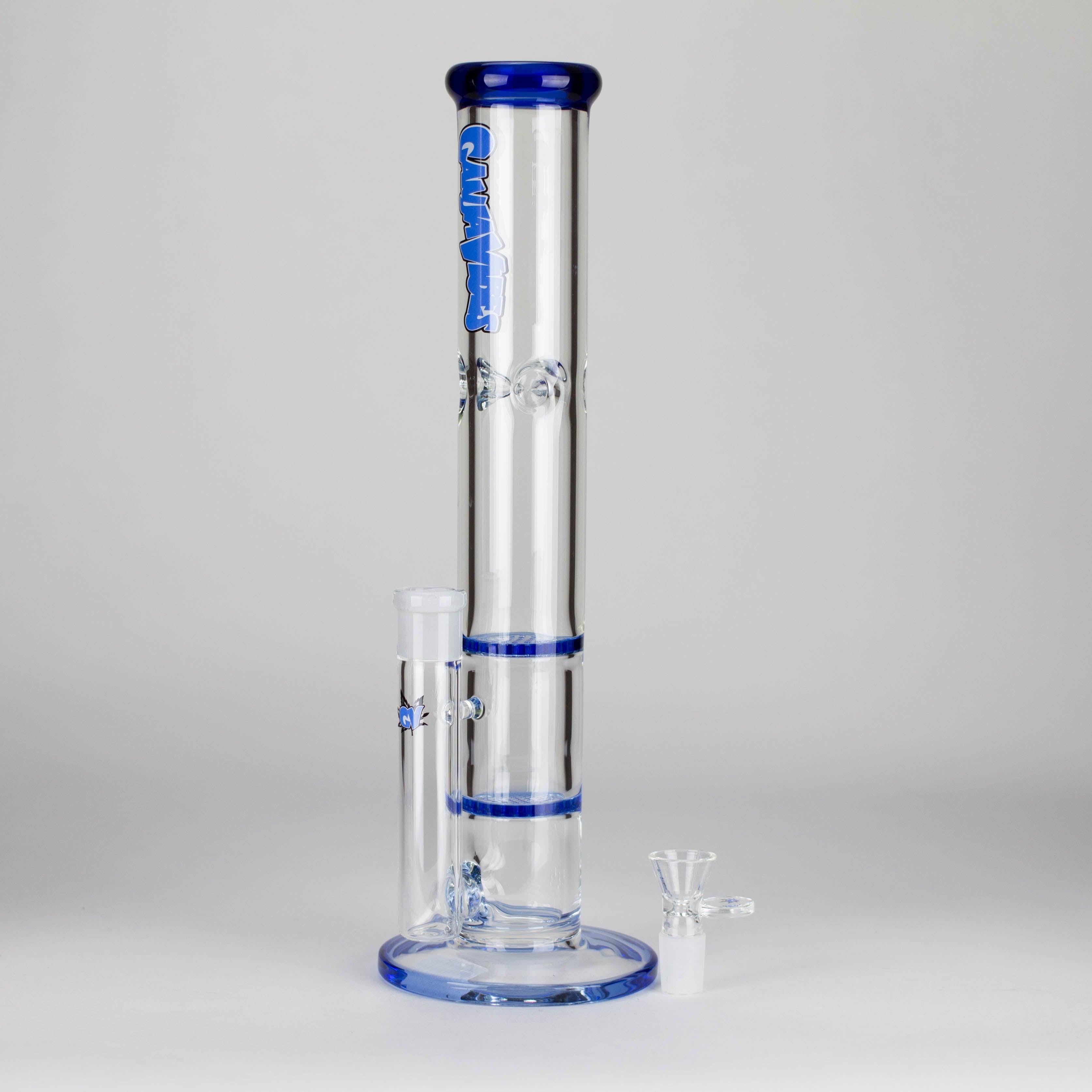 Ganjavibes | Honeycomb 18 Inches Two Disk Percolator Glass Bong By Irie Vibes Series