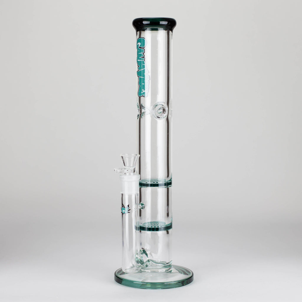 Ganjavibes | Honeycomb 18 Inches Two Disk Percolator Glass Bong By Irie Vibes Series