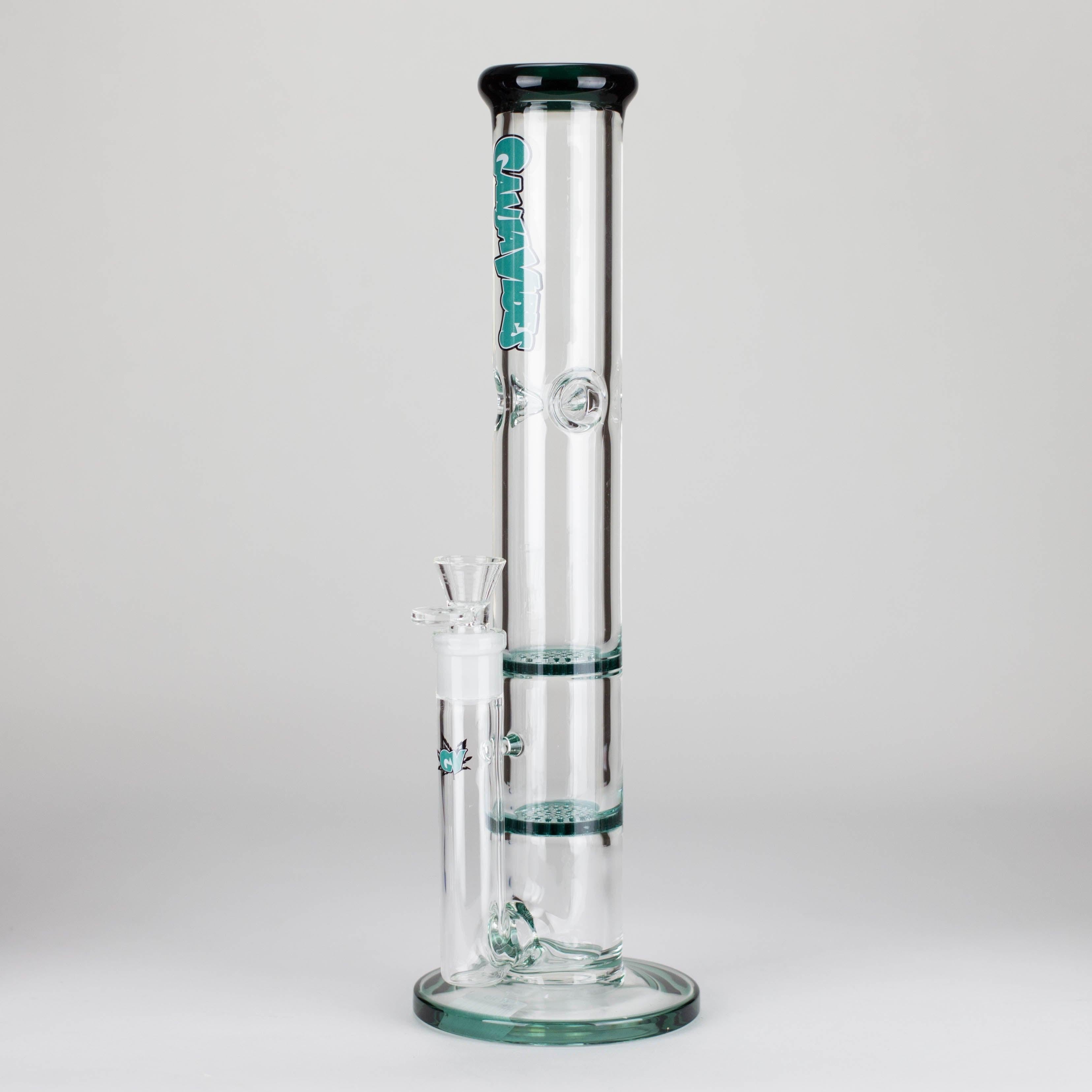 Ganjavibes | Honeycomb 18 Inches Two Disk Percolator Glass Bong By Irie Vibes Series