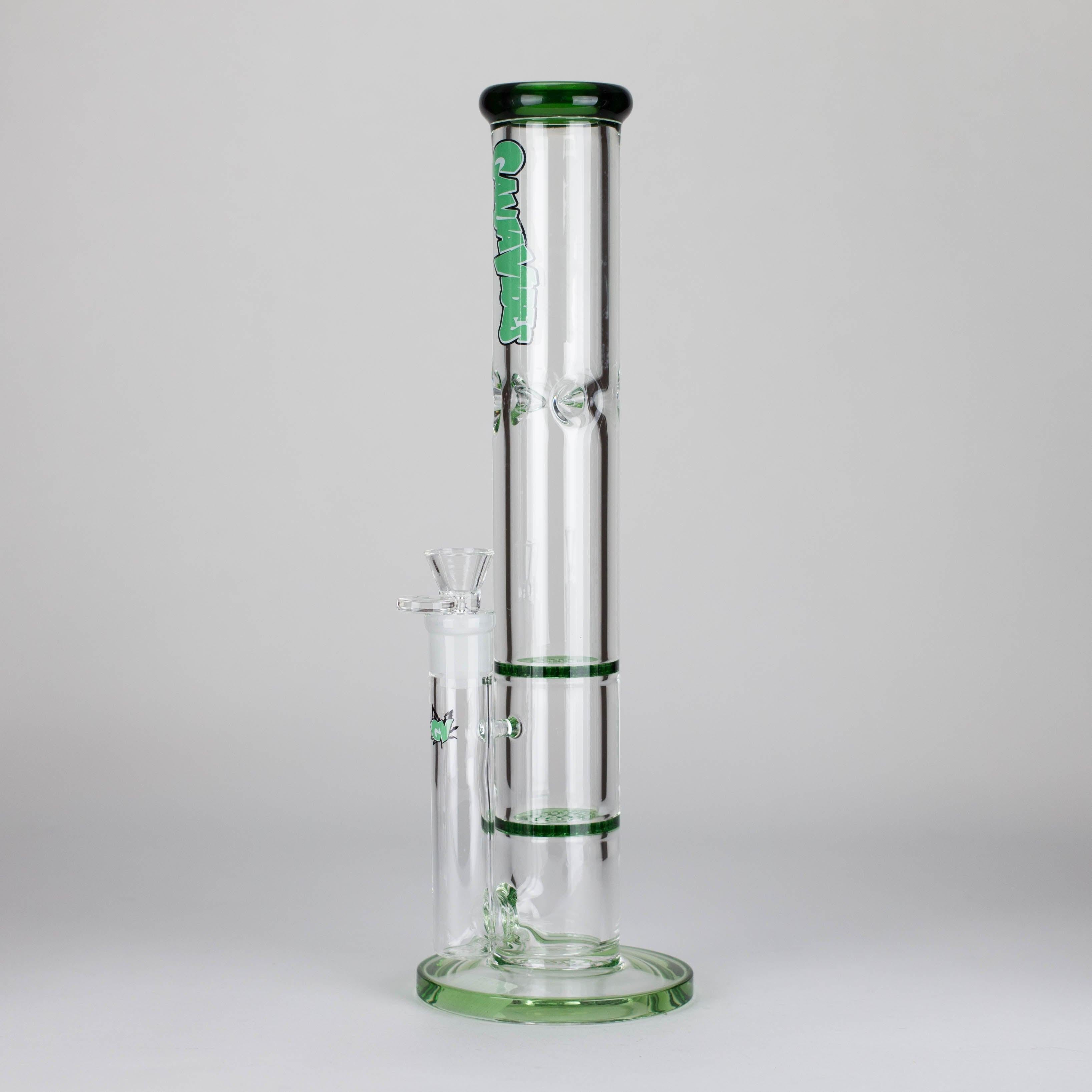 Ganjavibes | Honeycomb 18 Inches Two Disk Percolator Glass Bong By Irie Vibes Series