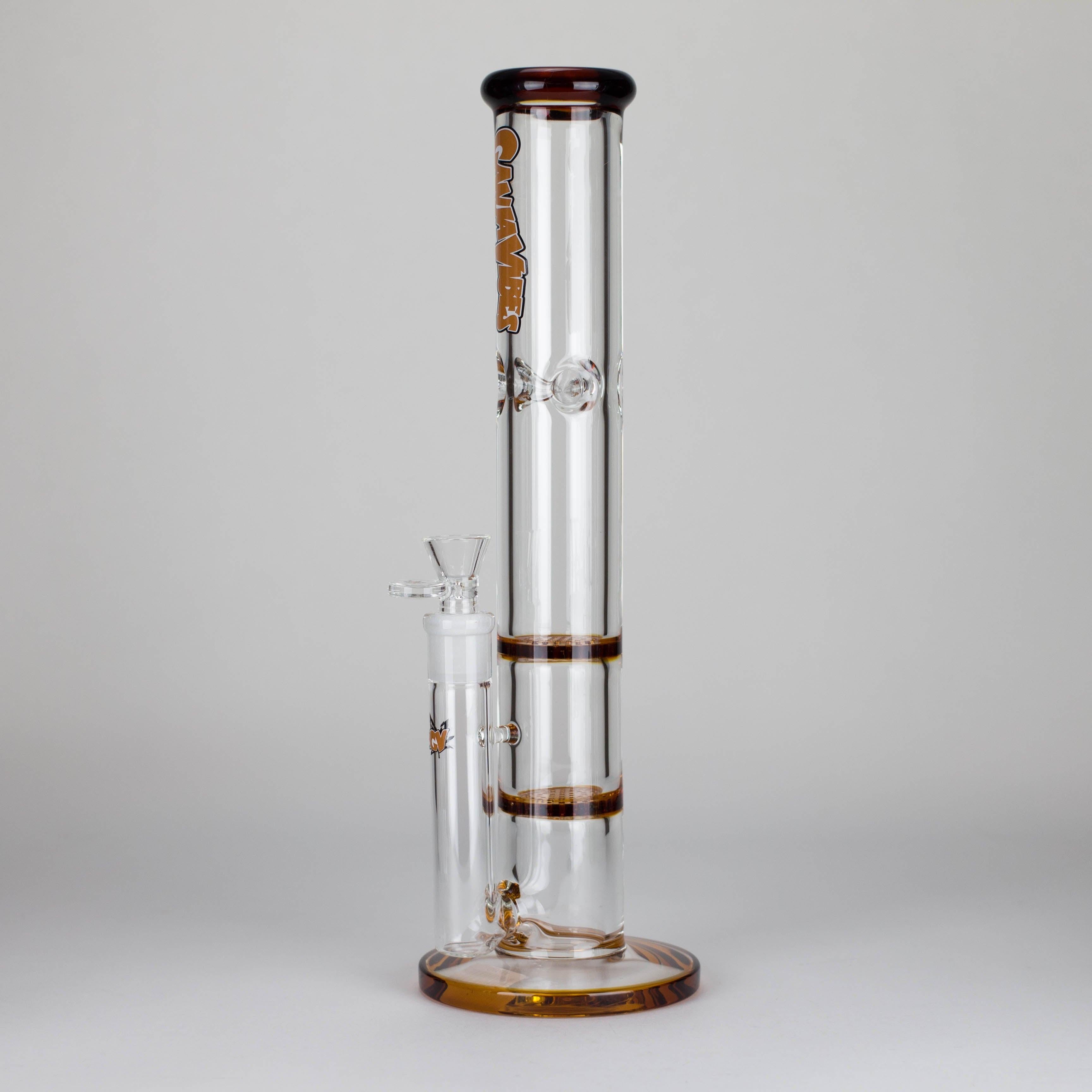 Ganjavibes | Honeycomb 18 Inches Two Disk Percolator Glass Bong By Irie Vibes Series