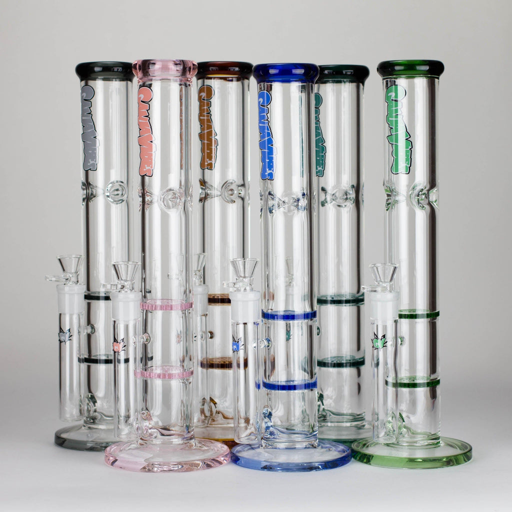 Ganjavibes | Honeycomb 18 Inches Two Disk Percolator Glass Bong By Irie Vibes Series