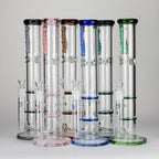 Ganjavibes | Honeycomb 18 Inches Two Disk Percolator Glass Bong By Irie Vibes Series