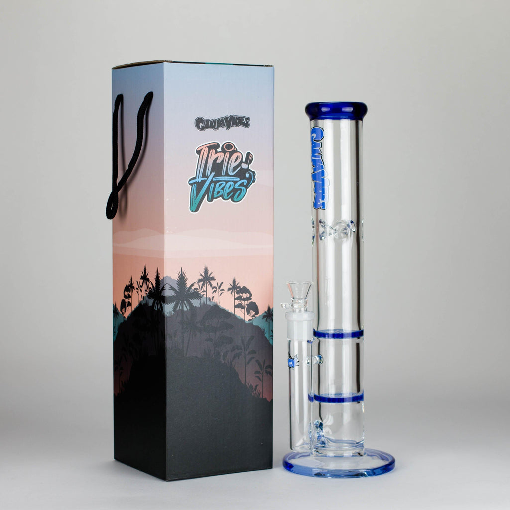 Ganjavibes | Honeycomb 18 Inches Two Disk Percolator Glass Bong By Irie Vibes Series