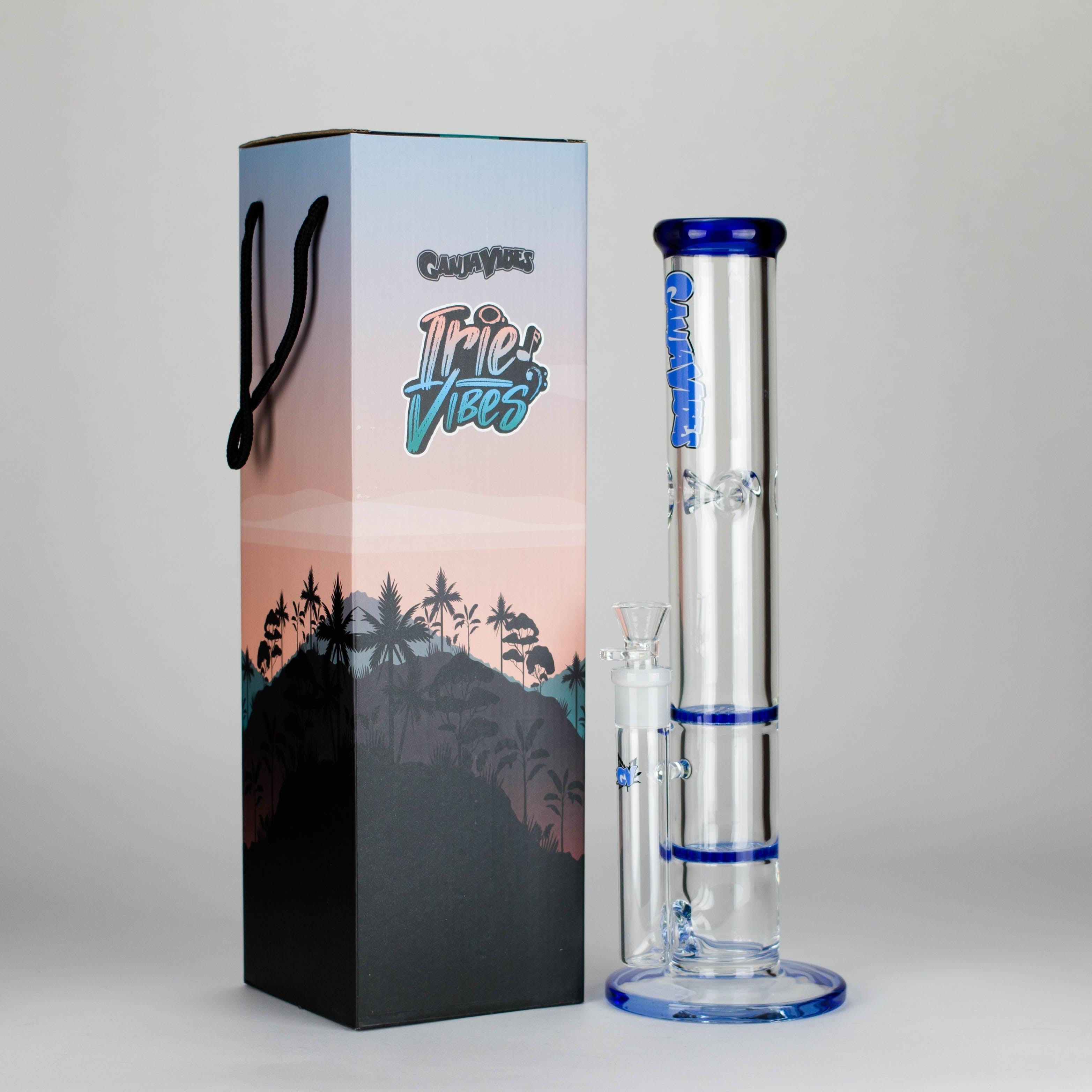 Ganjavibes | Honeycomb 18 Inches Two Disk Percolator Glass Bong By Irie Vibes Series