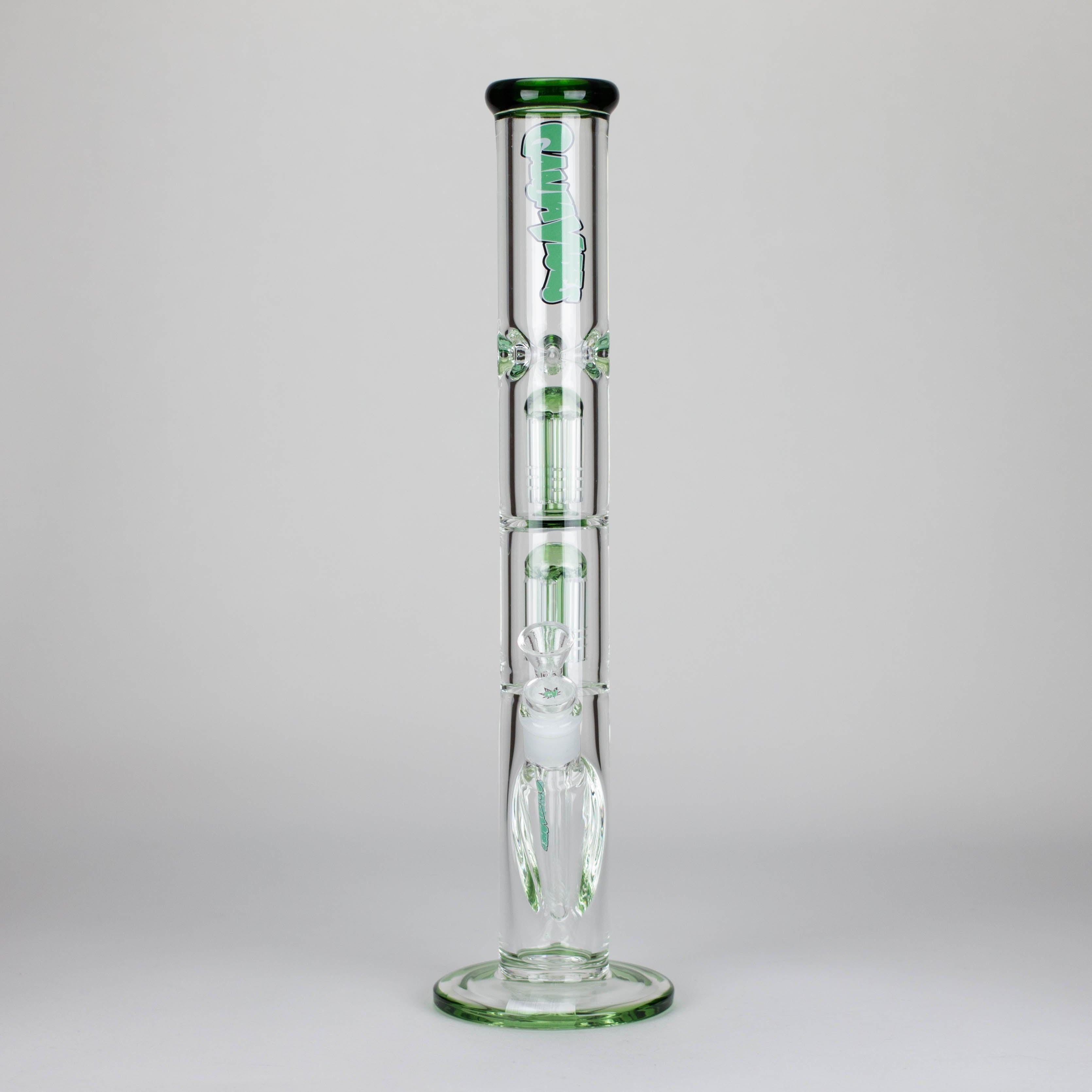 Ganjavibes | 17" Double Tree Percolator Glass Bong By Irie Vibes