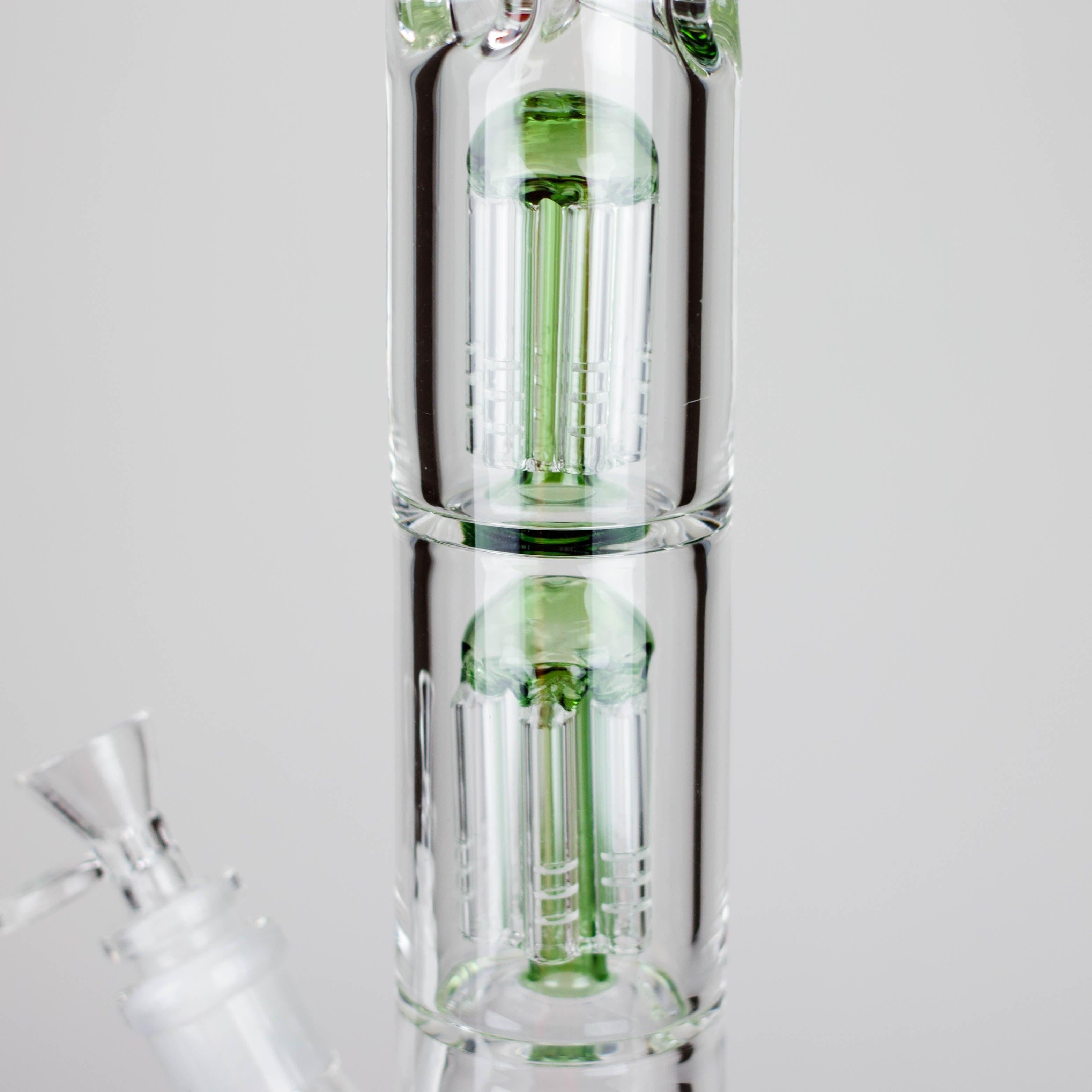 Ganjavibes | 17" Double Tree Percolator Glass Bong By Irie Vibes