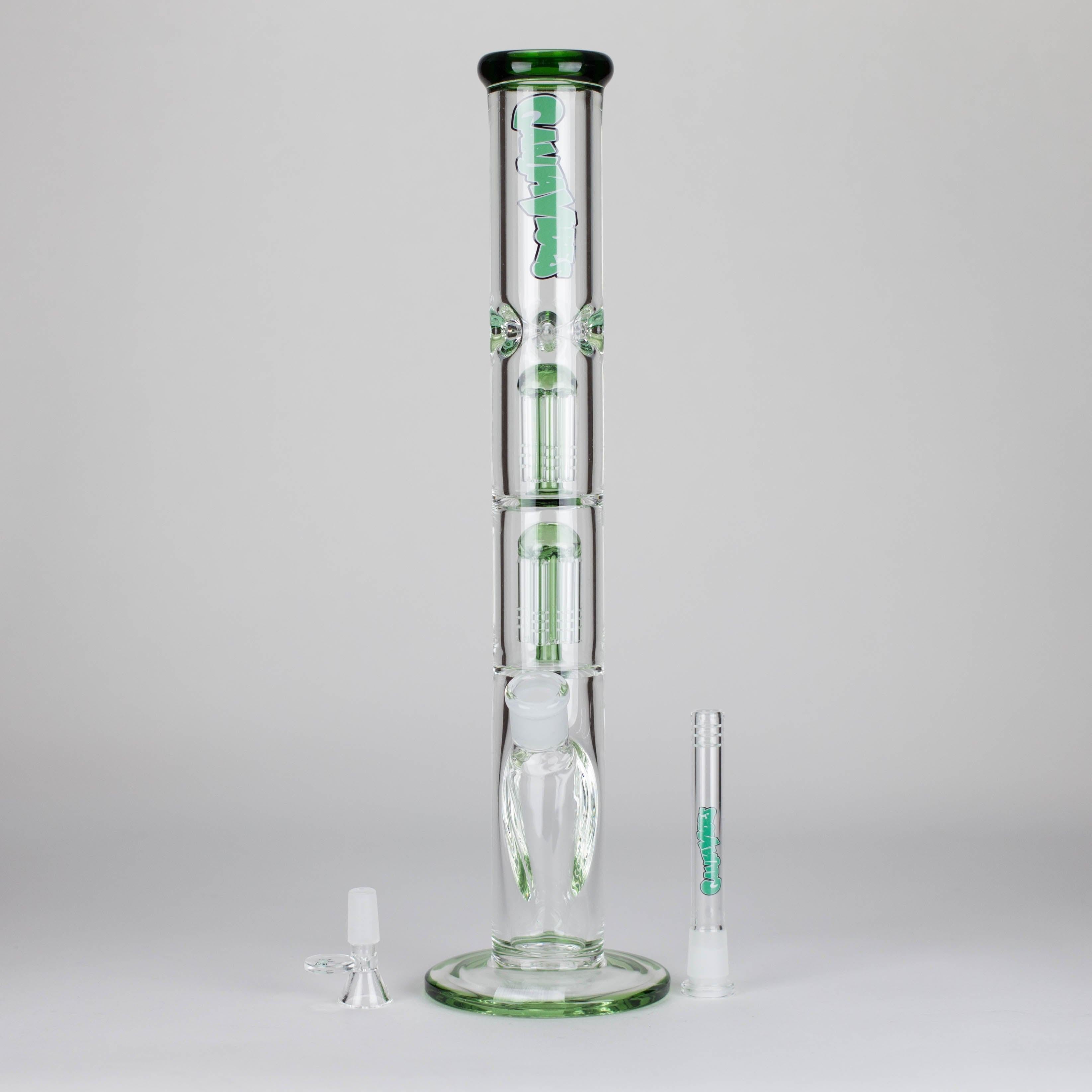 Ganjavibes | 17" Double Tree Percolator Glass Bong By Irie Vibes