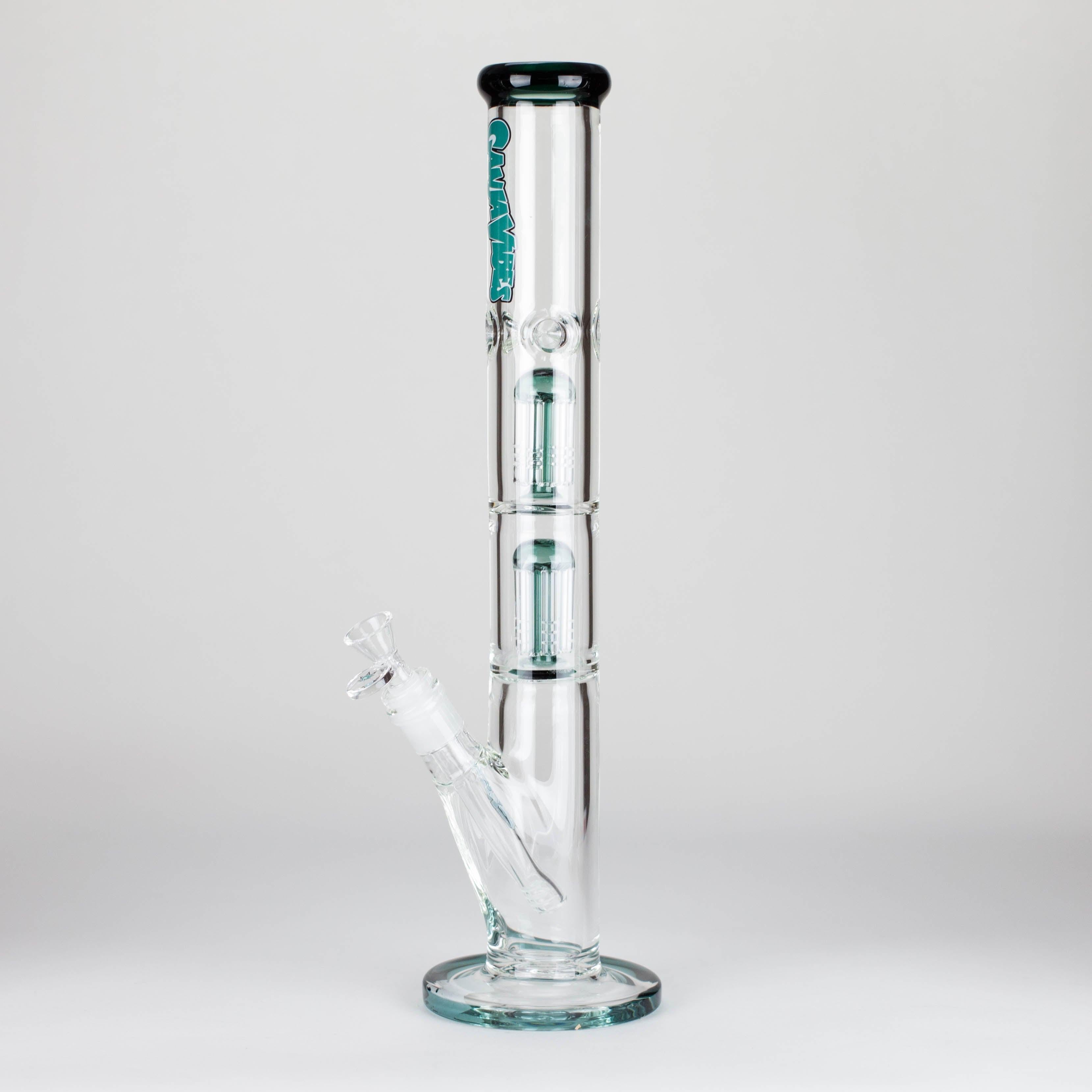 Ganjavibes | 17" Double Tree Percolator Glass Bong By Irie Vibes