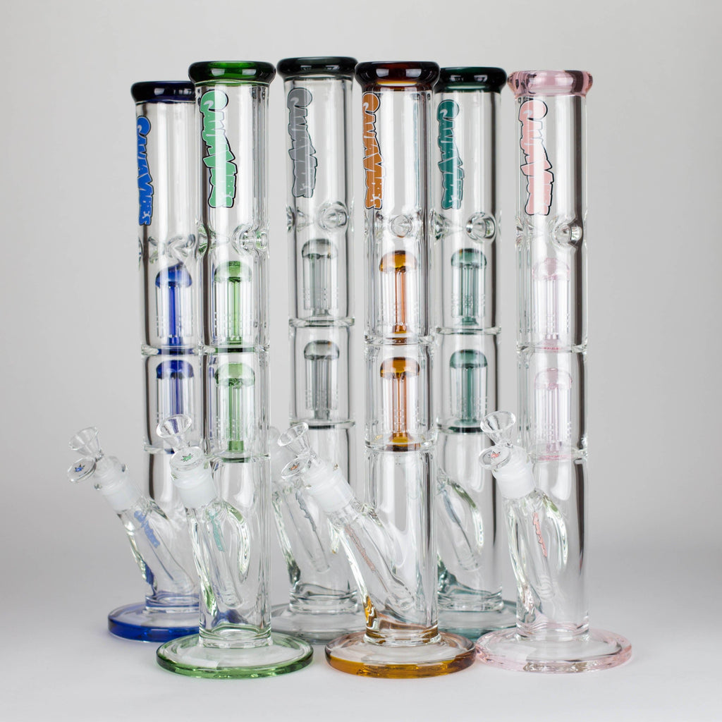 Ganjavibes | 17" Double Tree Percolator Glass Bong By Irie Vibes