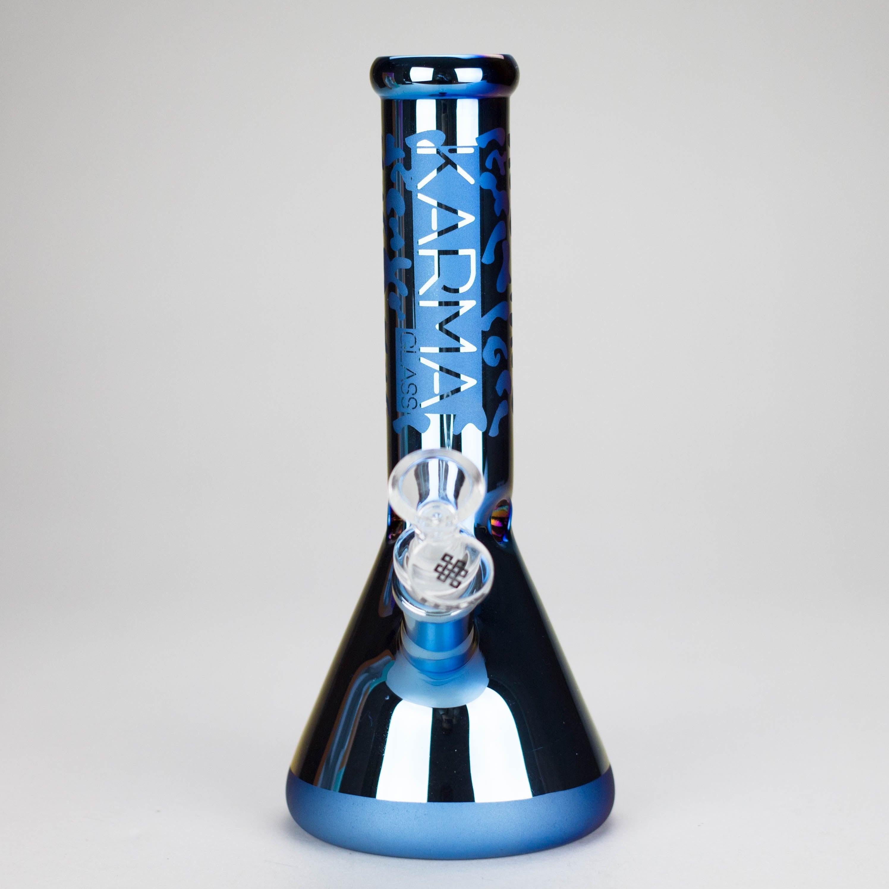 Karma | 9" Beaker Blue Metallic Glass Bong