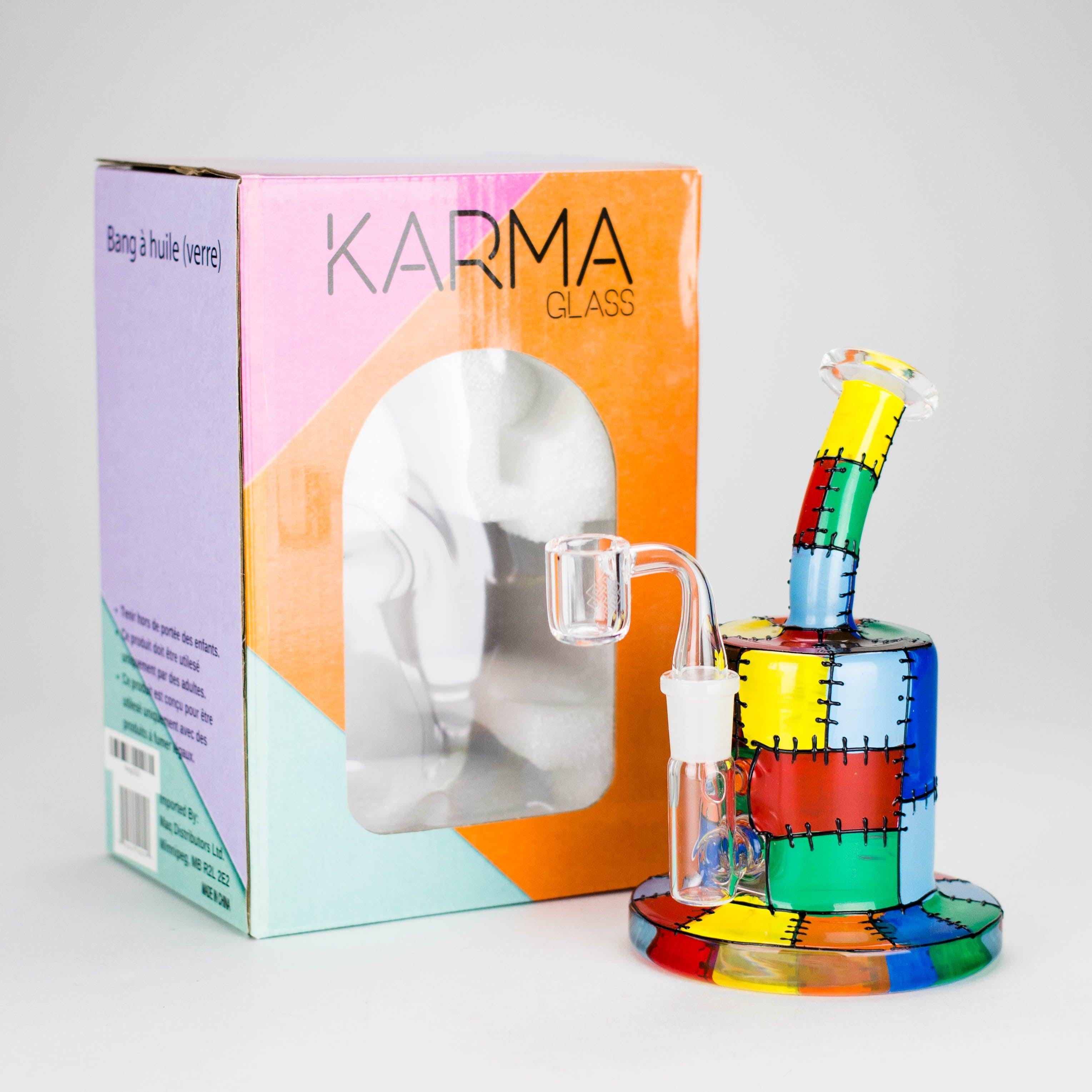 Karma | 6" Patches Design Inline Glass Dab Rig Secondary image