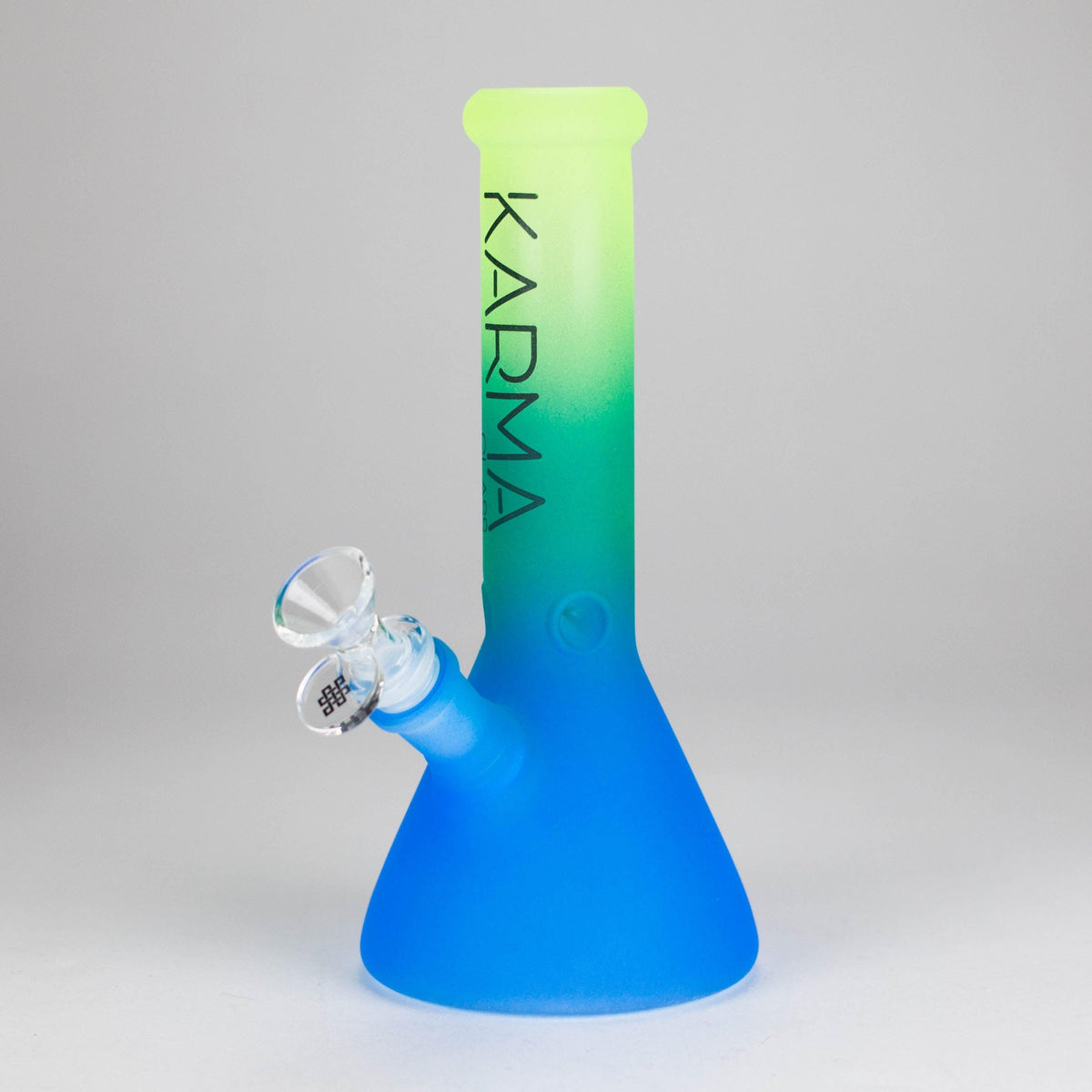 Karma | 9" Beaker 3 Toned Frosted Glass Bong Main image