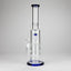 15" Color accented glass water bong with Double Perc