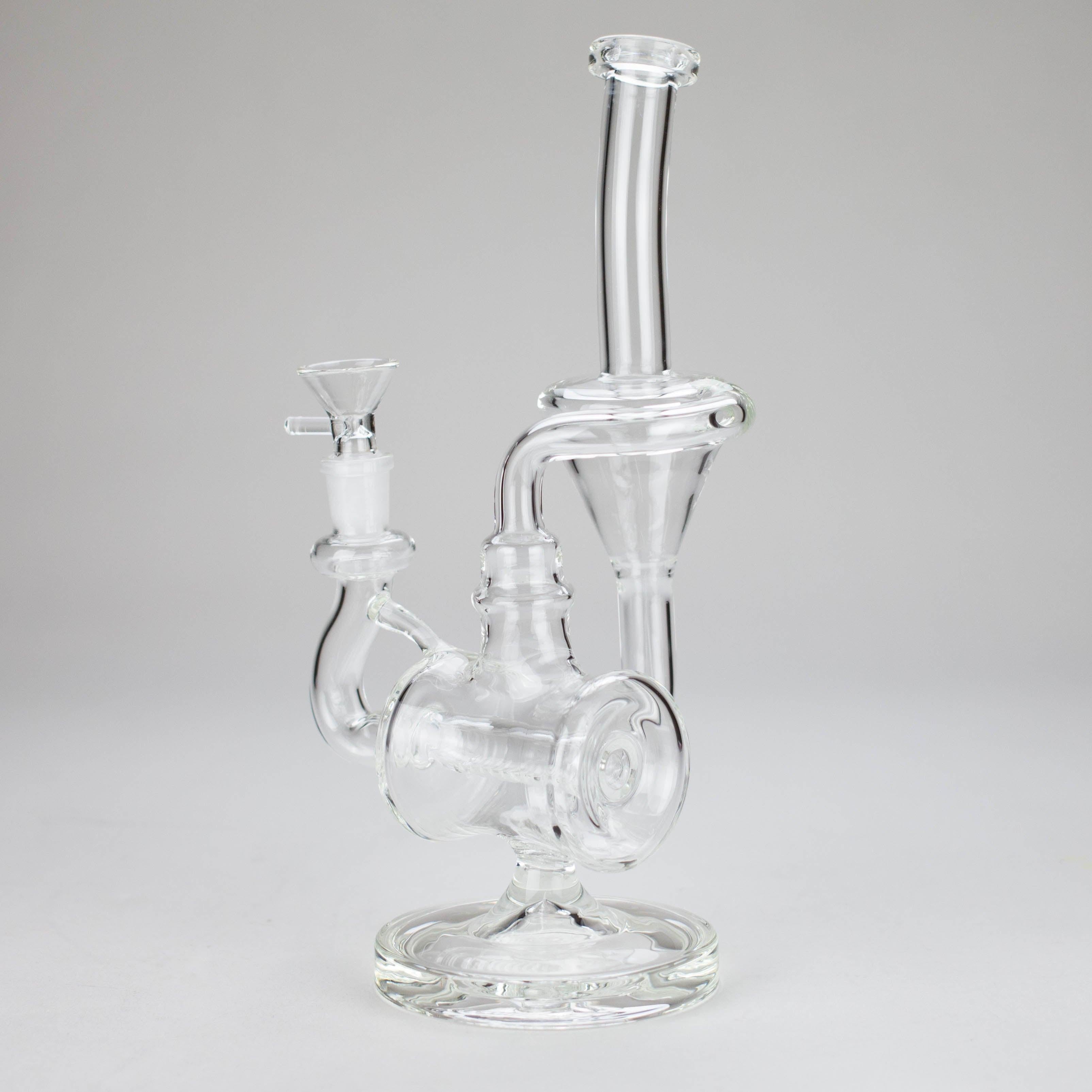 11″ Clear Recycler Glass Bong with inline diffuser [C8032] Main image