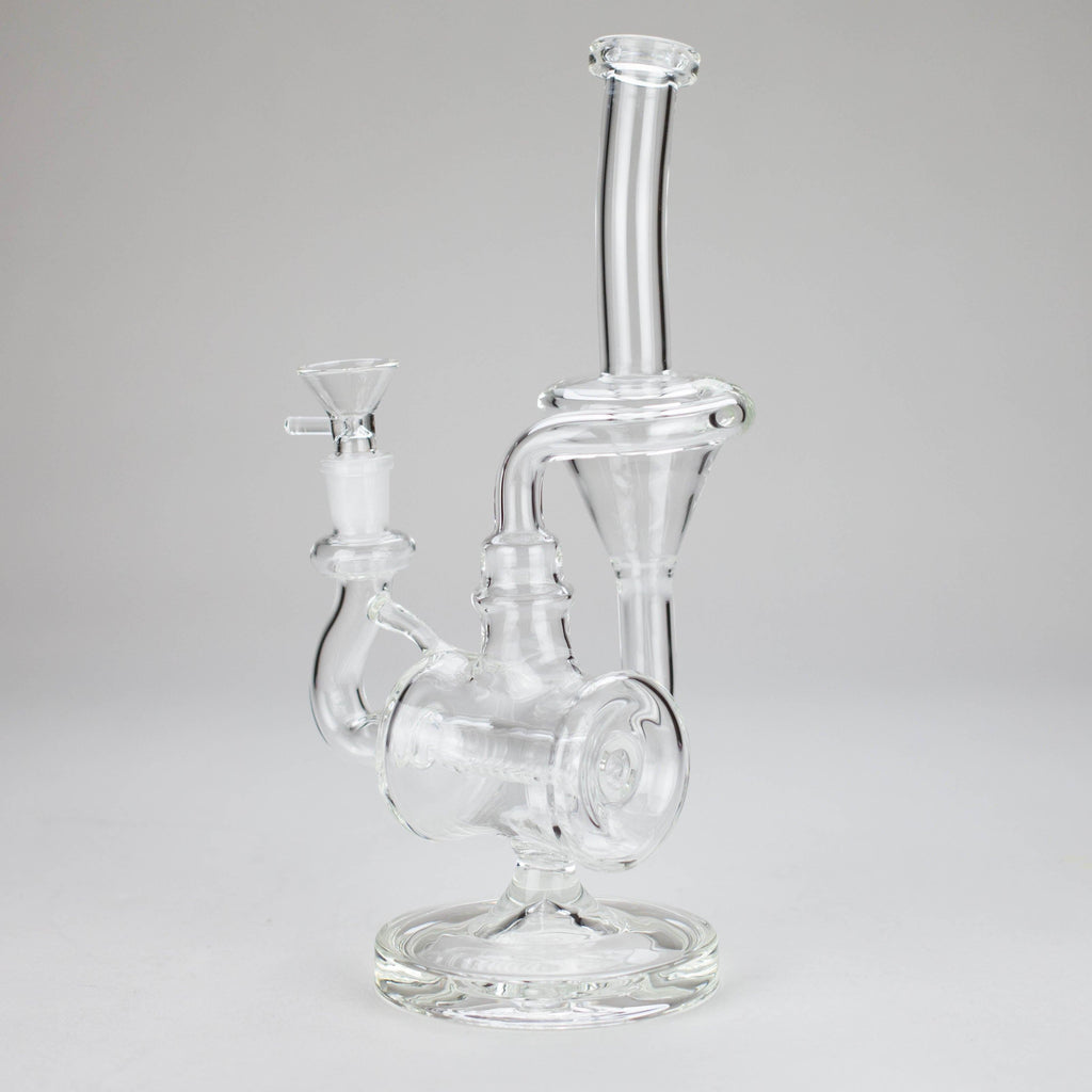 11″ Clear Recycler Glass Bong with inline diffuser [C8032]