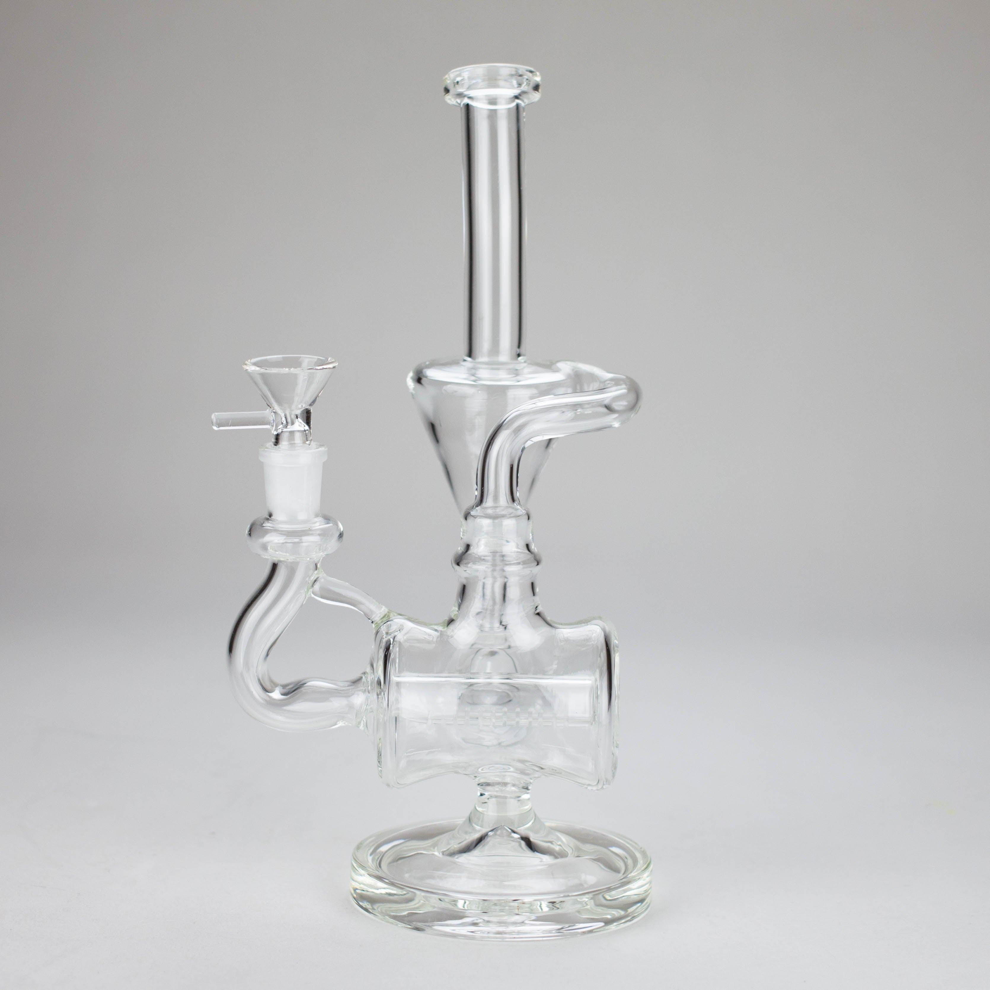 11″ Clear Recycler Glass Bong with inline diffuser [C8032]