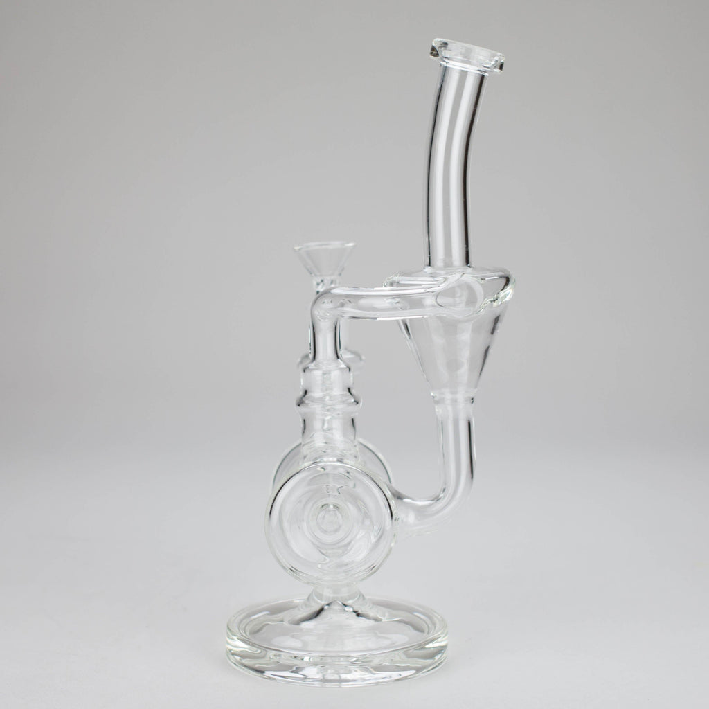 11″ Clear Recycler Glass Bong with inline diffuser [C8032]