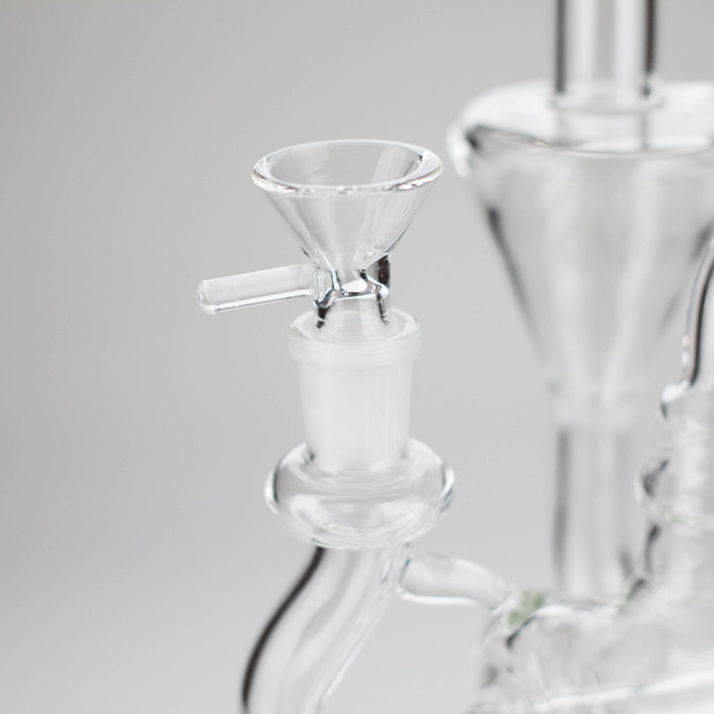 11″ Clear Recycler Glass Bong with inline diffuser [C8032]